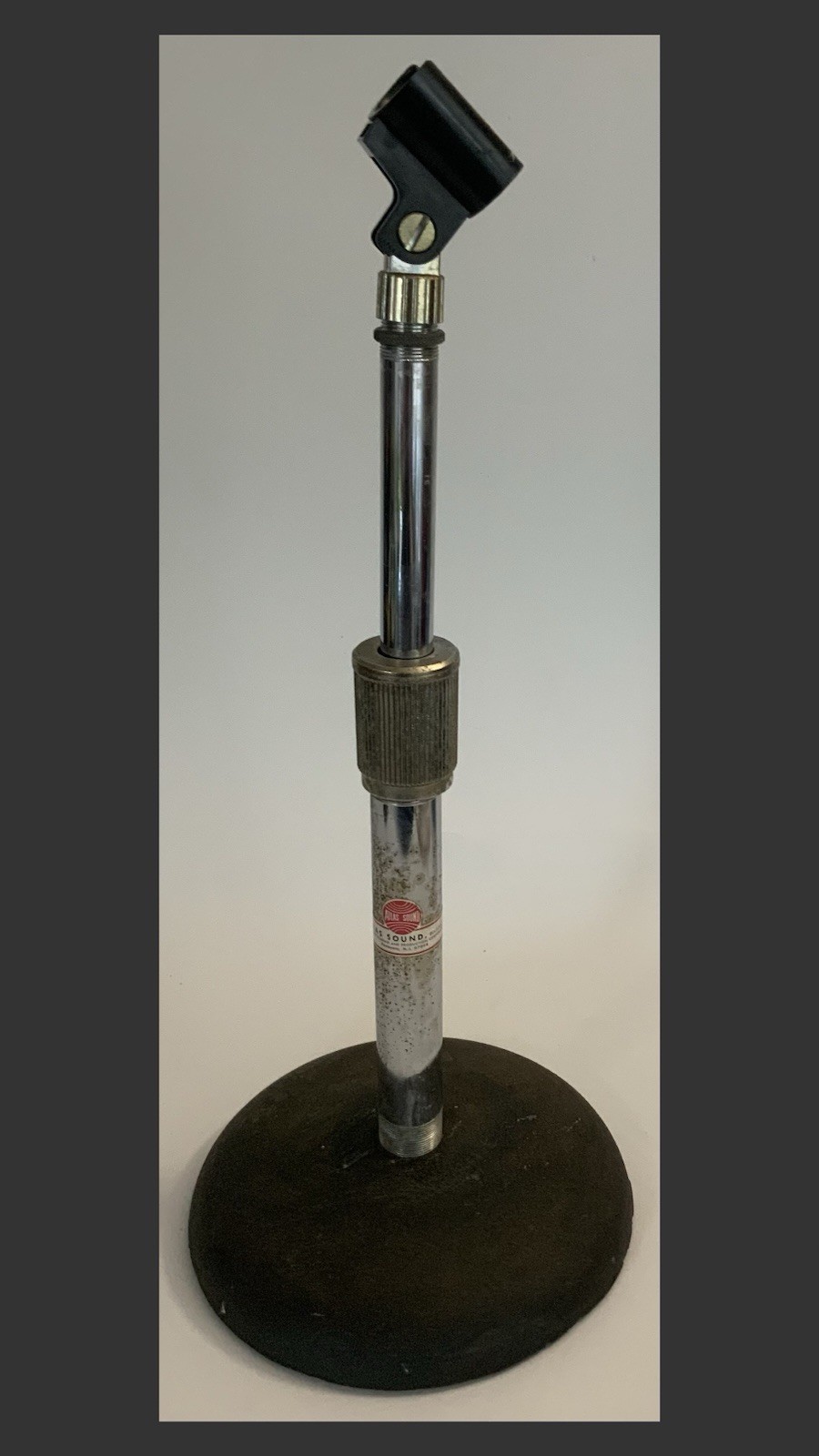 Vtg MCM Atlas Sound Adjustable Desk/Tabletop Microphone Stand-Cast Iron Base🅱️