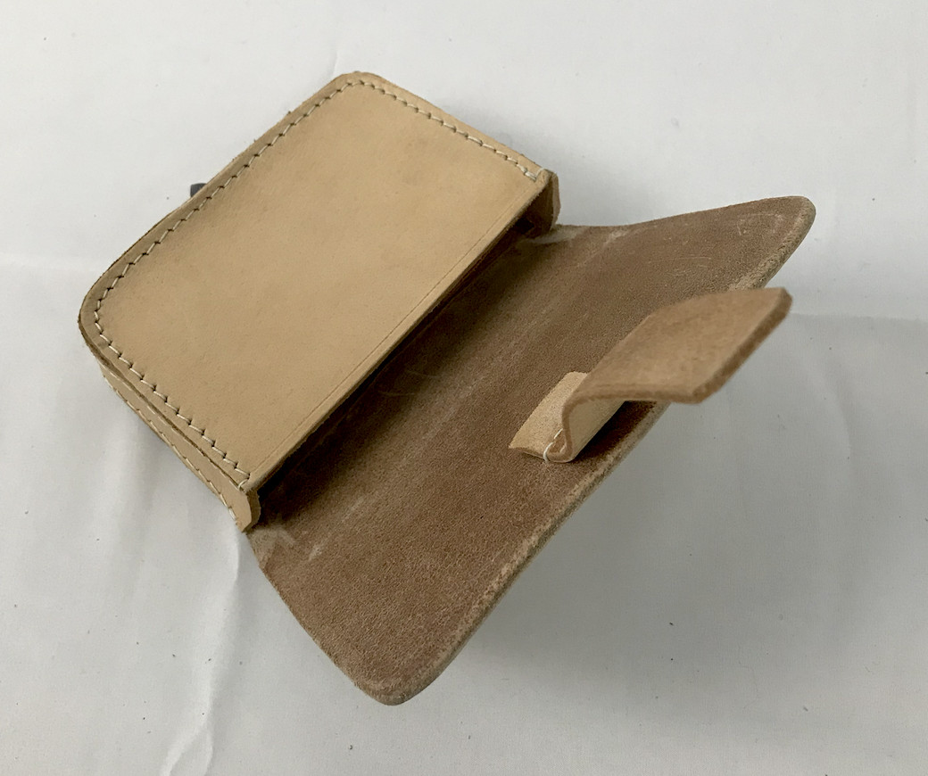 Civil War Pistol Cartridge Box - Natural Leather