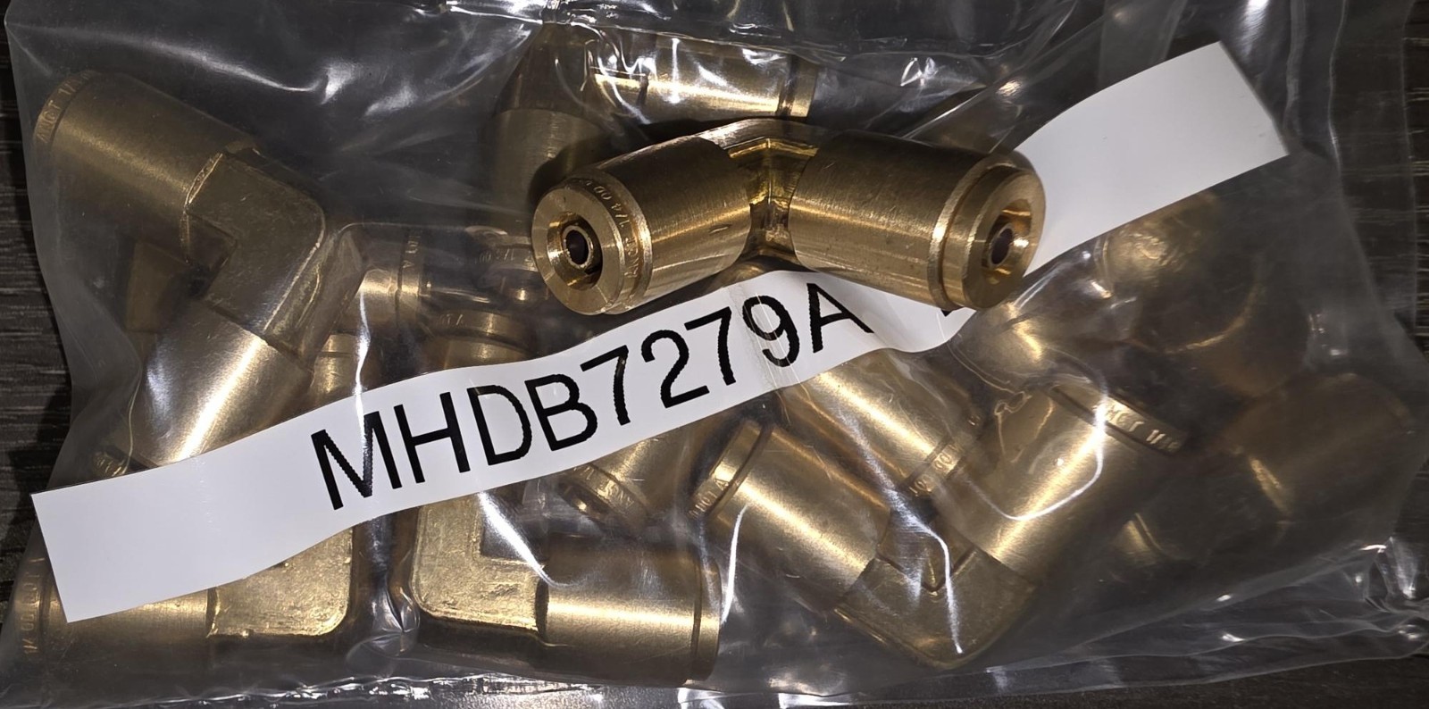 DOT 90 deg Connector Brass Push-Lock Air Brake Fitting 1/4" Tube - (10)