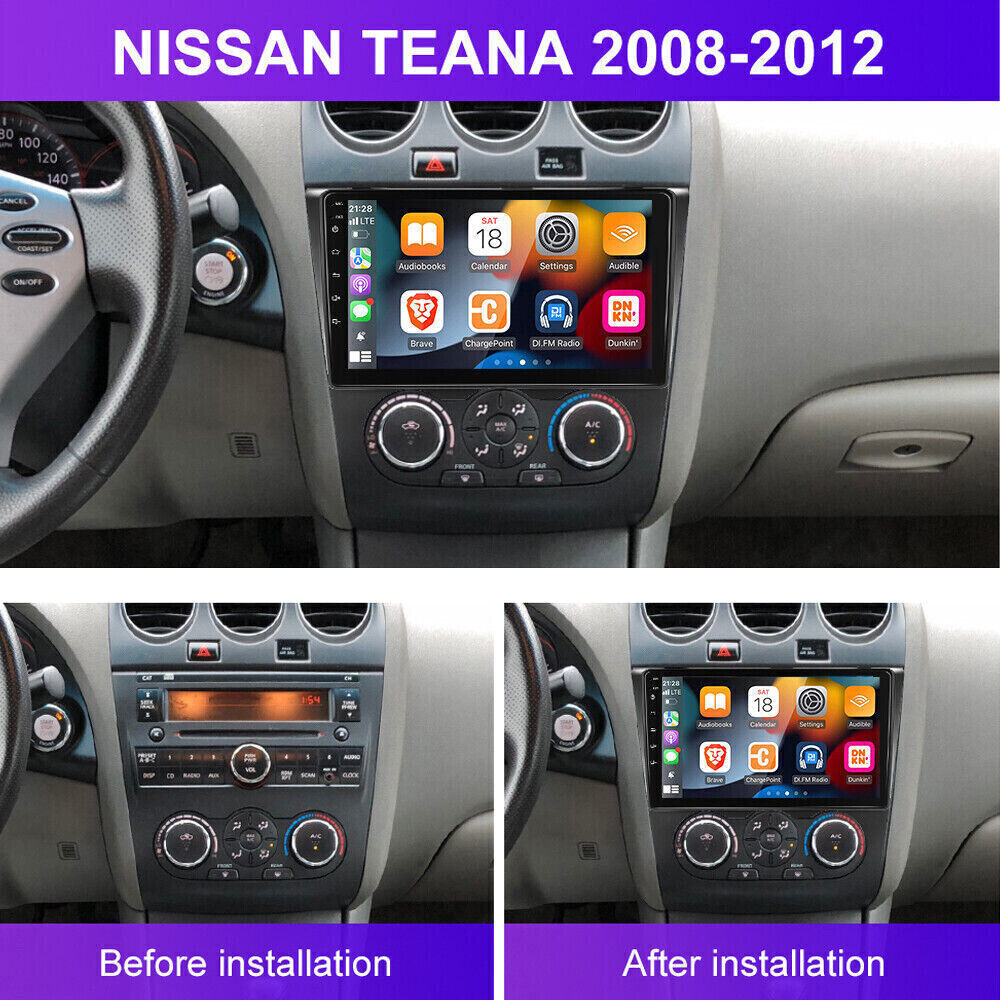 For 2008-2012 Nissan Altima Apple CarPlay Car Radio Android 14 GPS Stereo +Cam