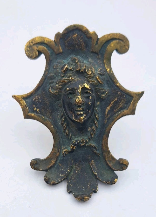 Antique / Vintage Brass Face Furniture Frame Decorative Accents Hardware Decor