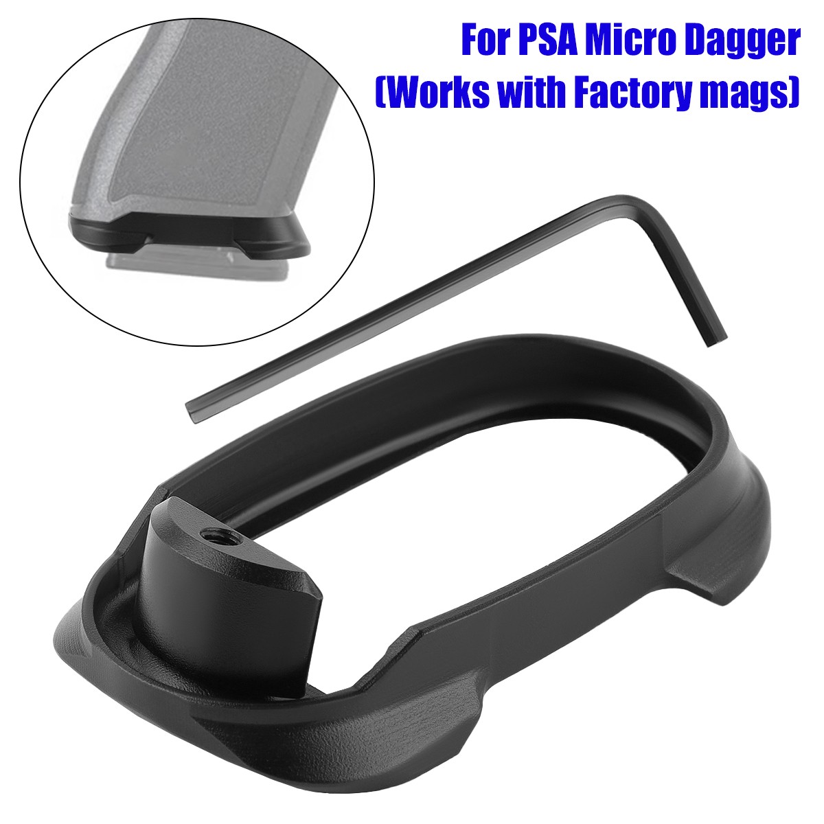 1 Set Black Aluminium Magwell For PSA Micro Dagger （Works with factory mags）