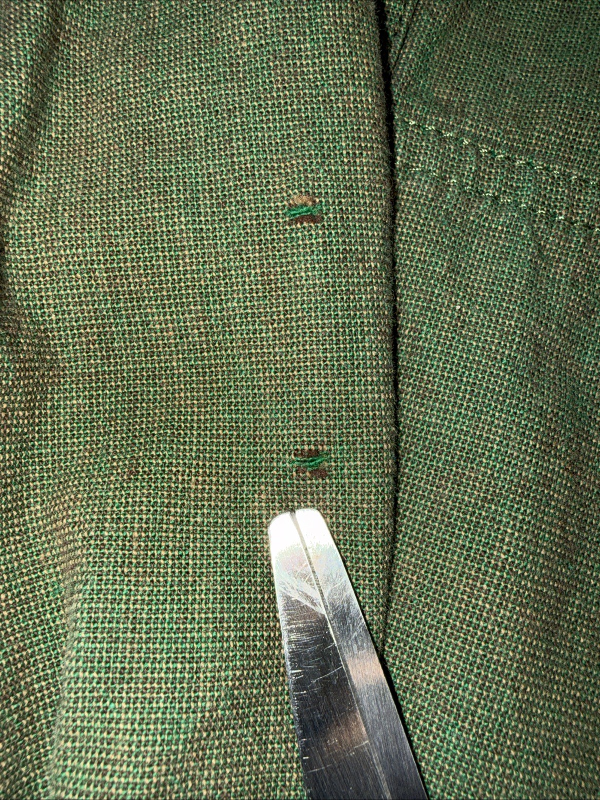 Vintage Wrangler men's X-Large green band collar button shirt