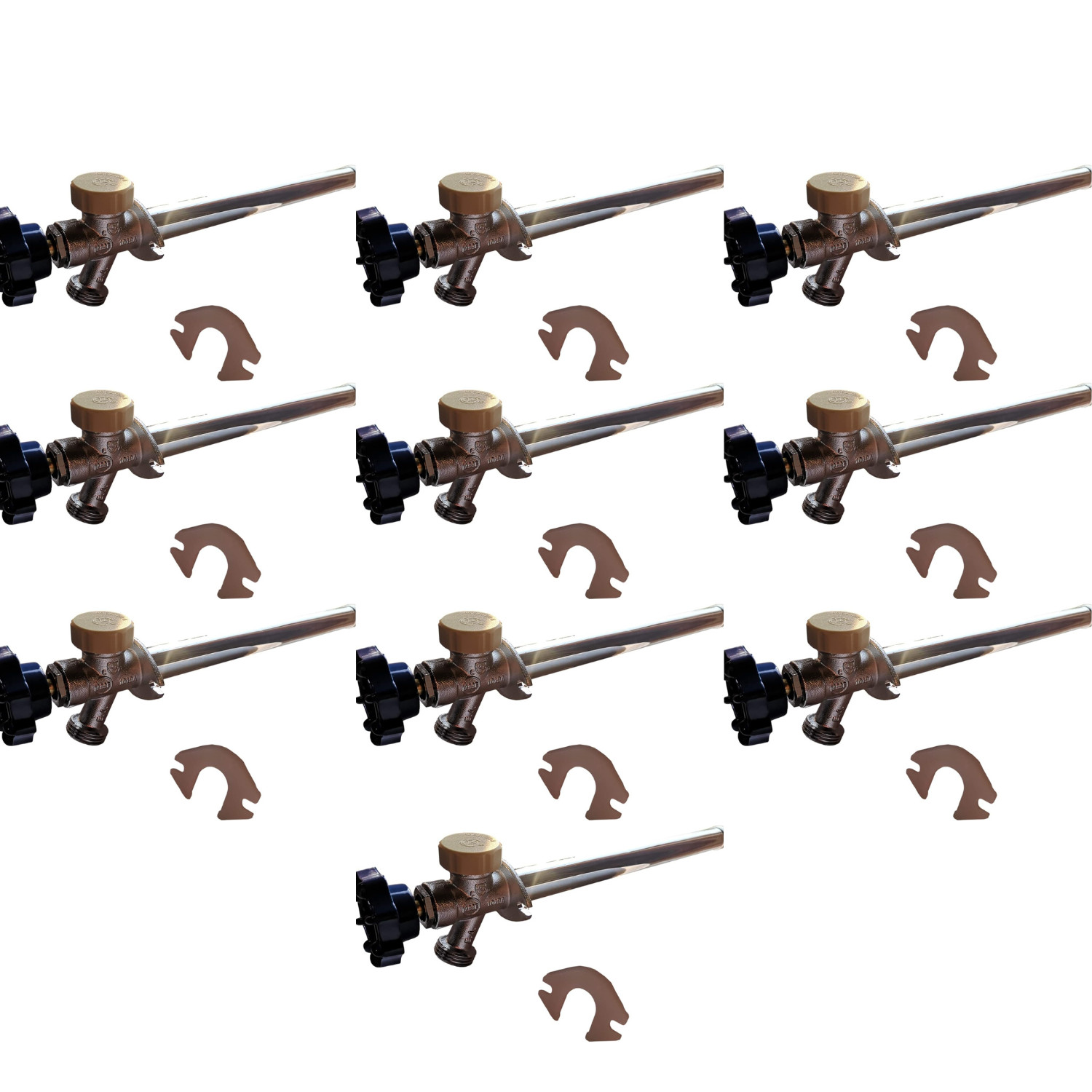 10 Pack 1/2" Pex B X 3/4" GHT Garden Valve,Anti - Siphon Frost Free Sillcock 10"