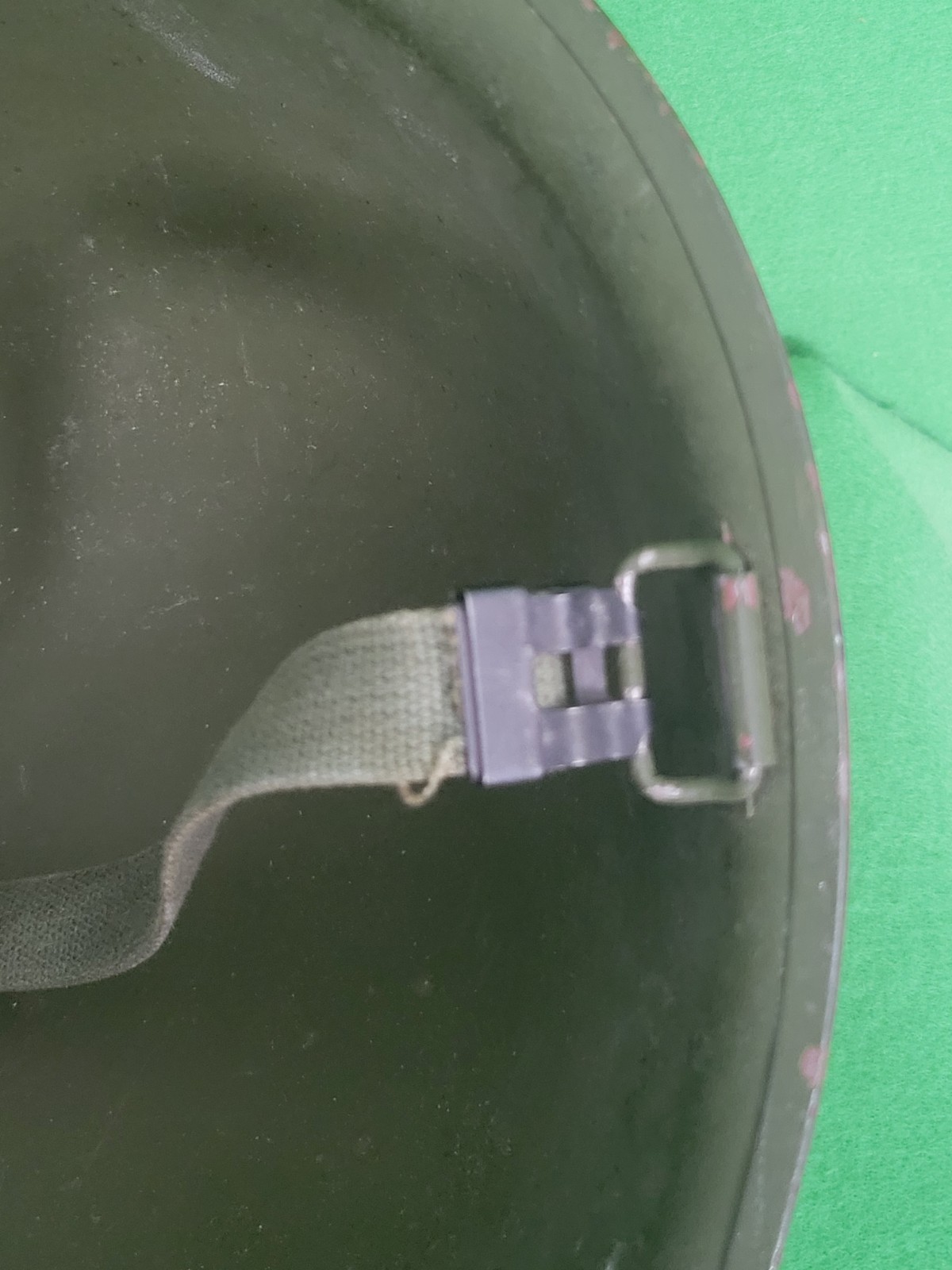 Genuine 1969-1971 Vietnam War Steel Pot with Chin Strap. Steel Pot Only-No Liner