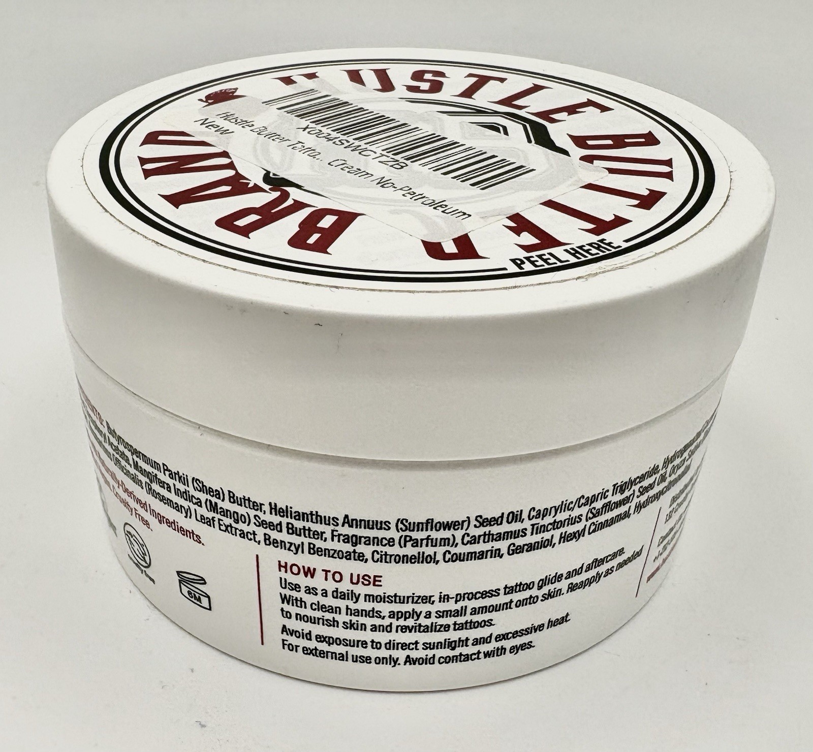 HUSTLE Butter Brand TATTOO BALM 5 fl. oz. / 150 mL • VEGAN • EXPIRES 2/2027