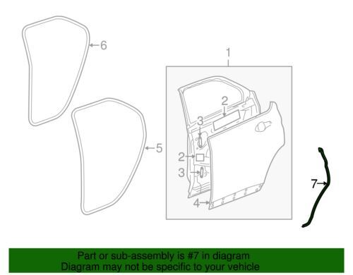 OEM NEW 10-17 GM Chevrolet Side Door Lower Rear Auxiliary Sealing Strip 20998459