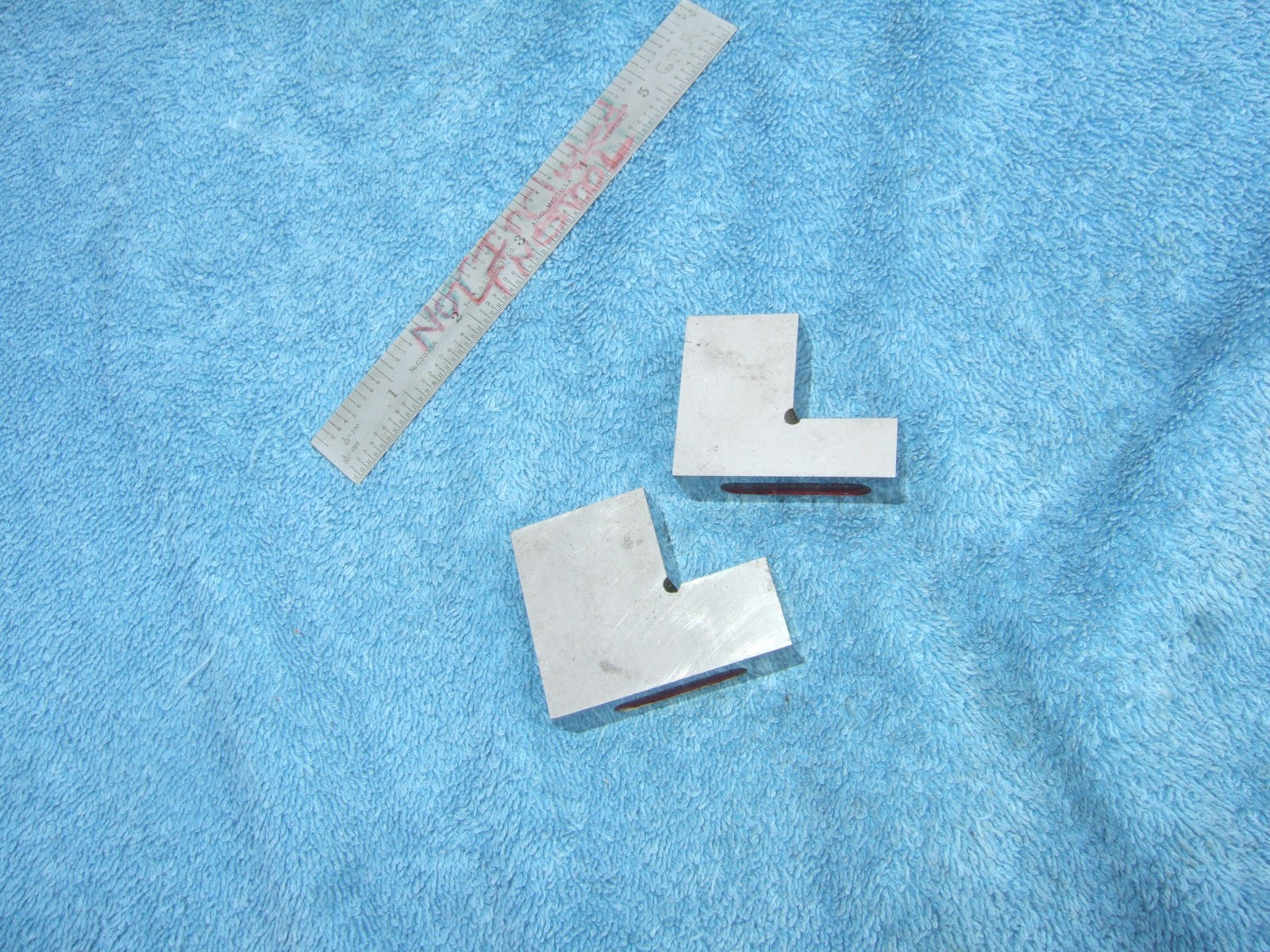 SINE GAGE BLOCKS 3" USA (2) 10*-45* x ERIE Pa. TOOLMAKER MACHINIST GRIND BLOCK 2