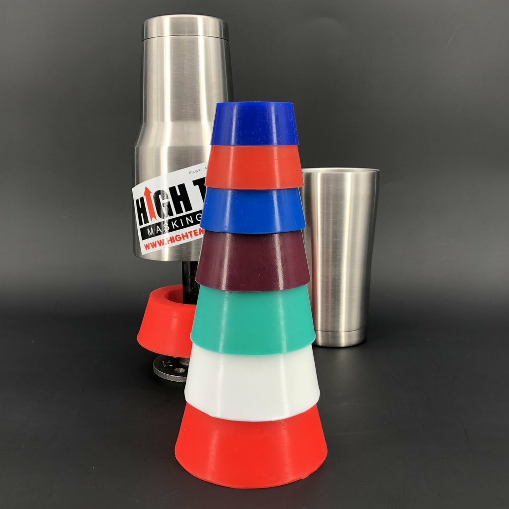 7 pc. Custom Cup Plug Kit - High Temp Masking Supply Silicone Powder Coating Set