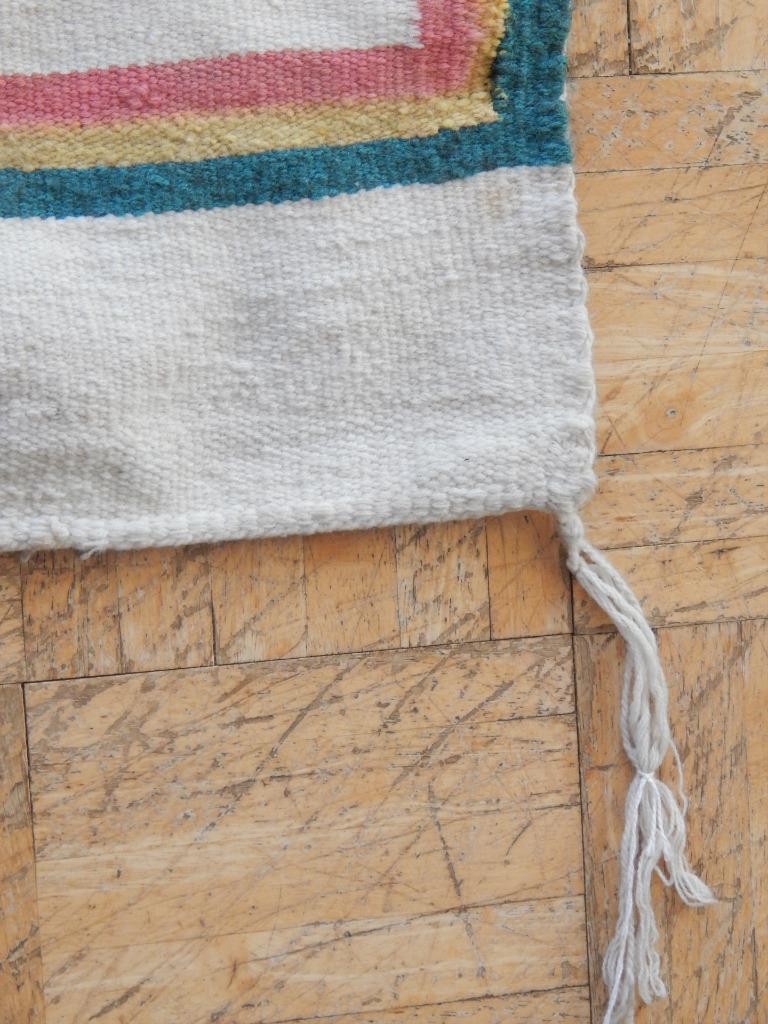 30.5 X 57" VINTAGE NAVAJO INDIAN SHIPROCK CORN YEI PICTORIAL RUG / WEAVING