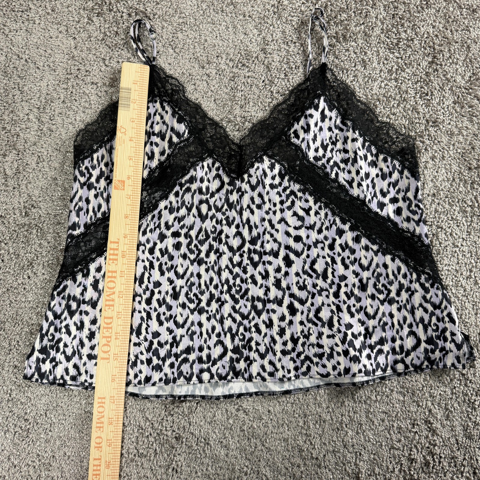 Victoria’s Secret Y2K Babydoll Cami Womens Large Leopard Print Lace Coquette