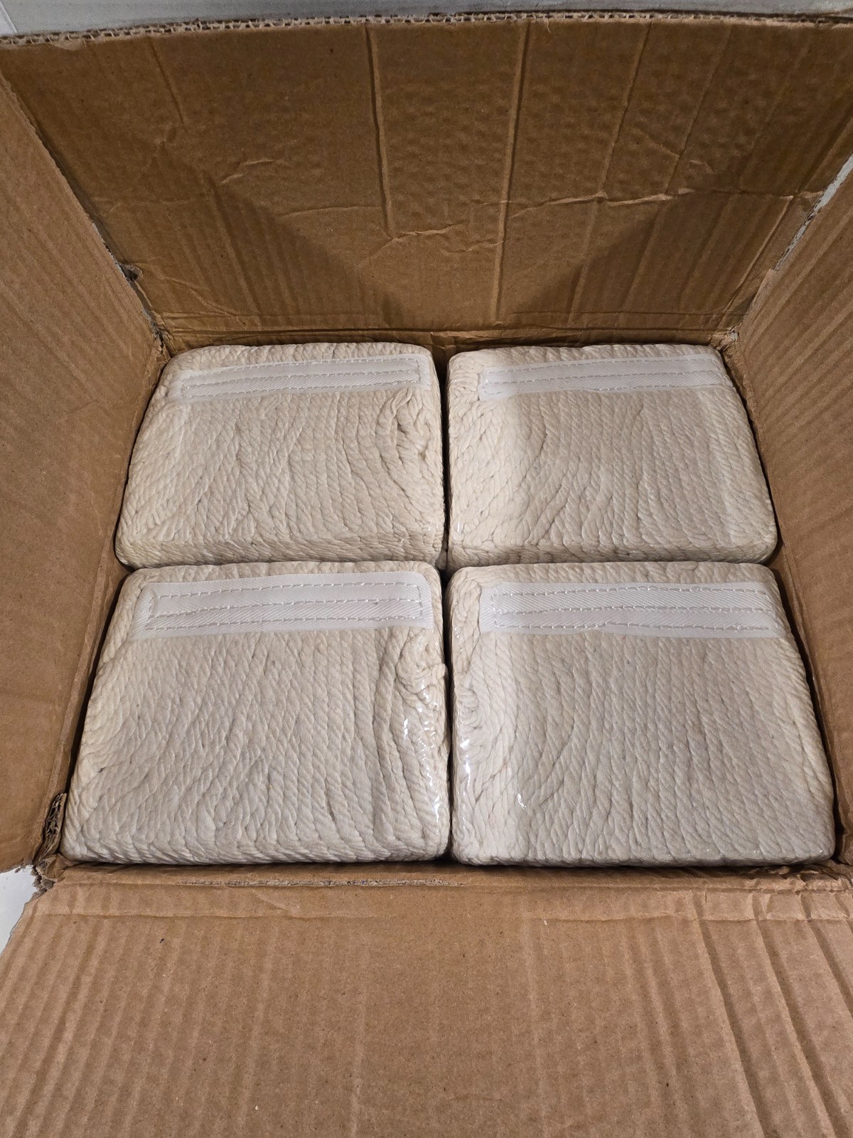 Boardwalk CM20024 Mop Head, Cotton, Cut-End, White, 4-Ply, 24 oz (Case of 12)