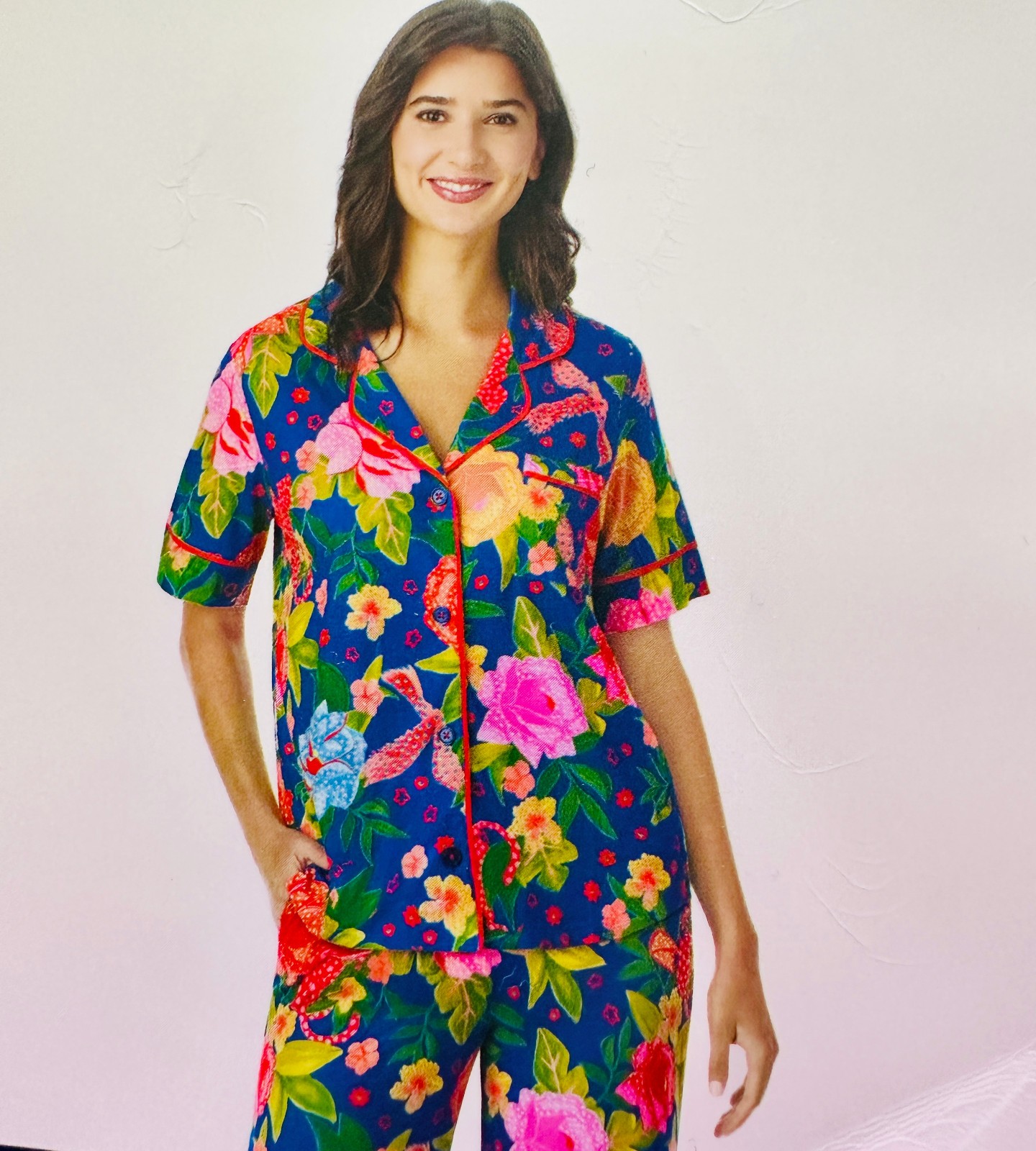 Room Service Women's Notch Collar Pajama Set, Size-S