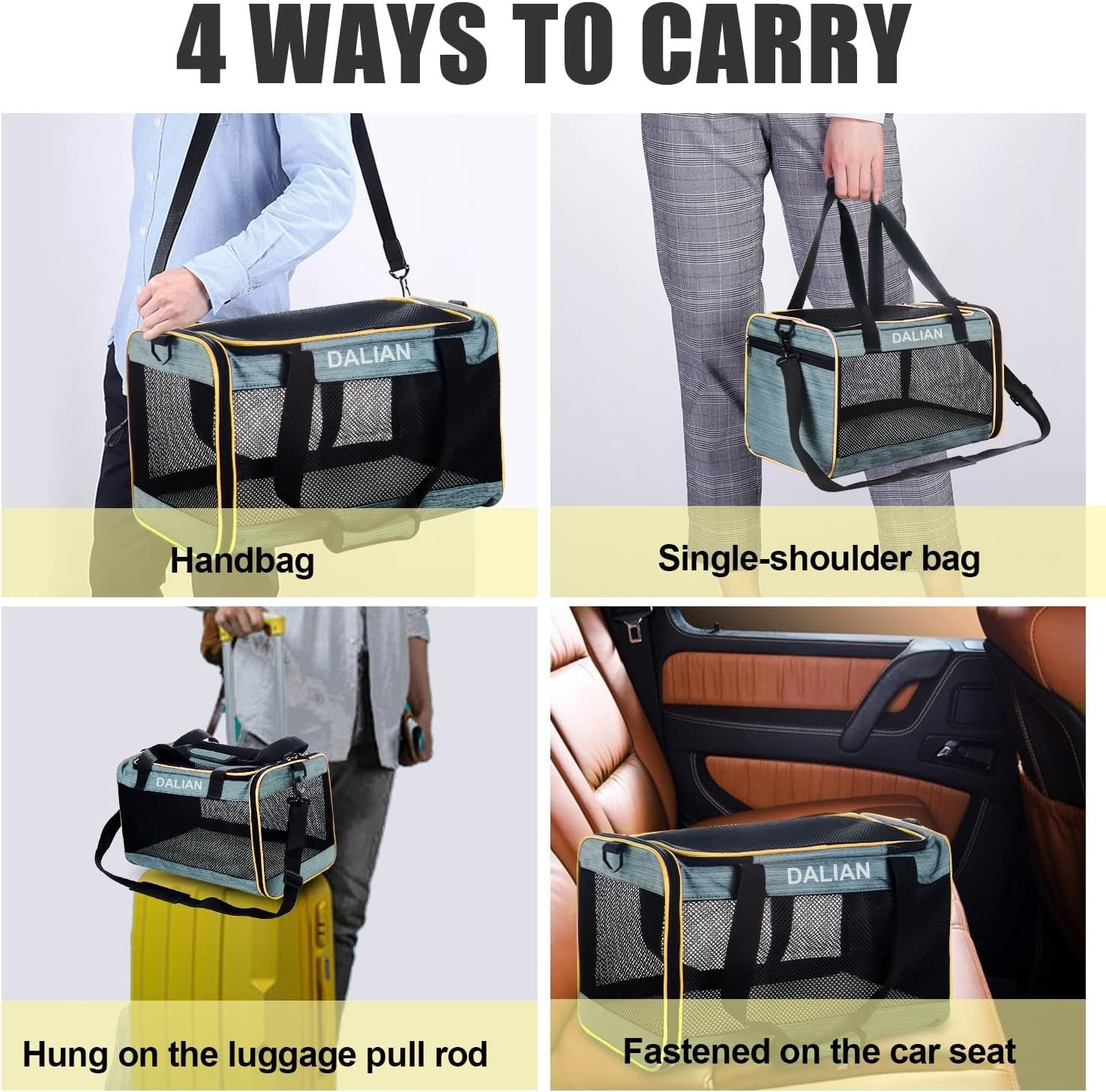 Cat Carrier Airline Approved Pet Carrier Dog Carrier Soft-Sided Pet Travel Carri