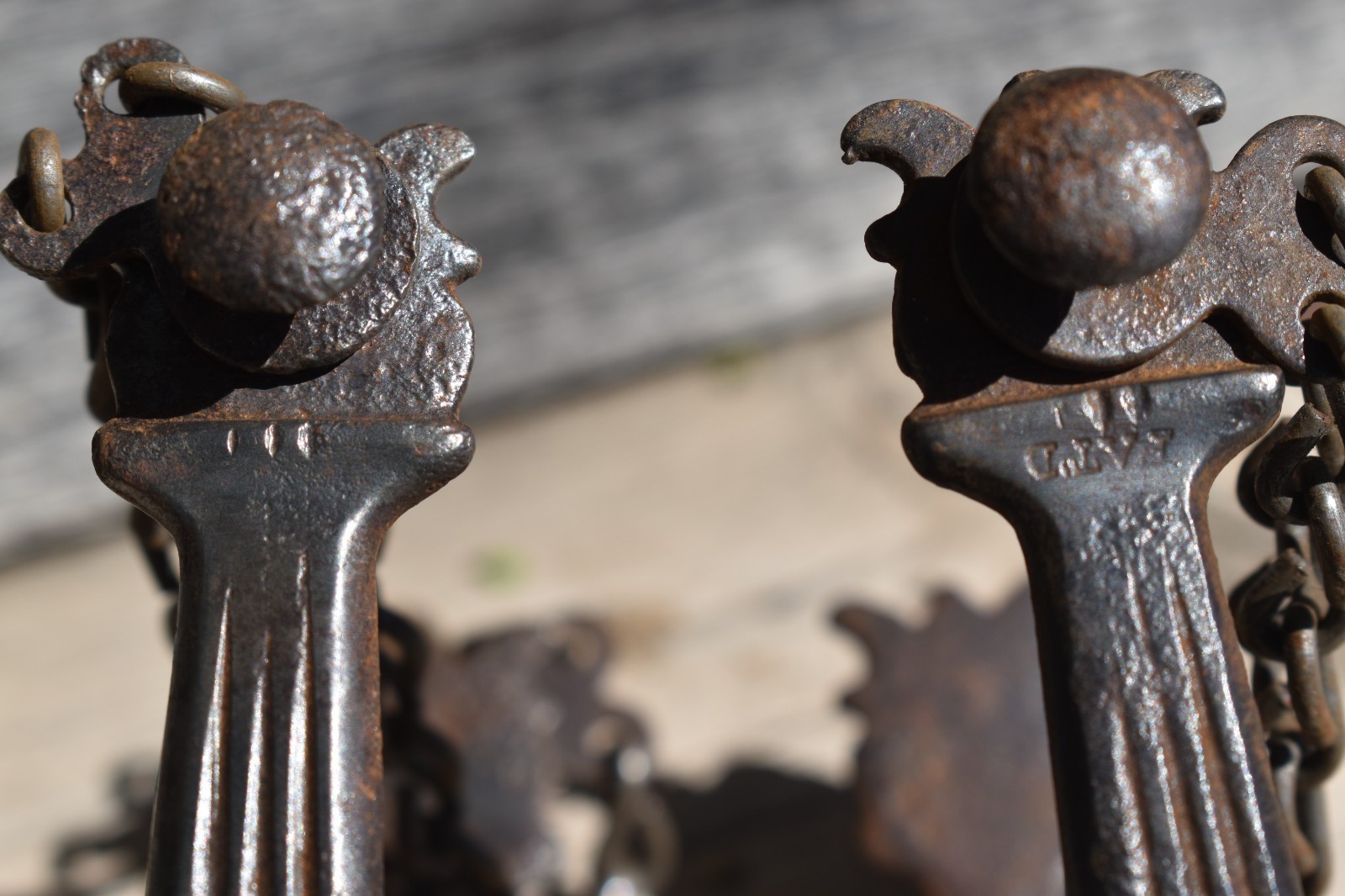 VINTAGE BUERMANN DROP SHANK SPURS W/ HEEL CHAINS