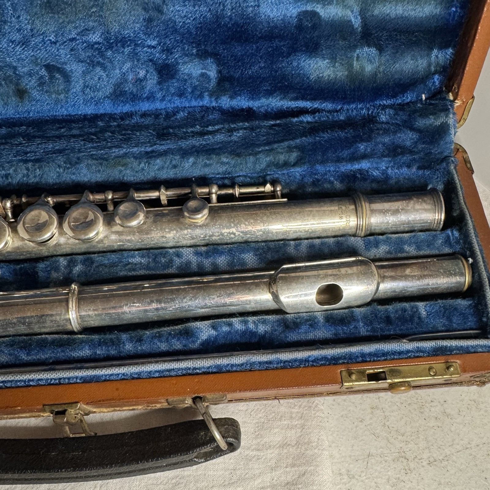 Vintage Alexandre Paris Flute With Case Italy Silver Plated 1713 W/Cleaning Rod