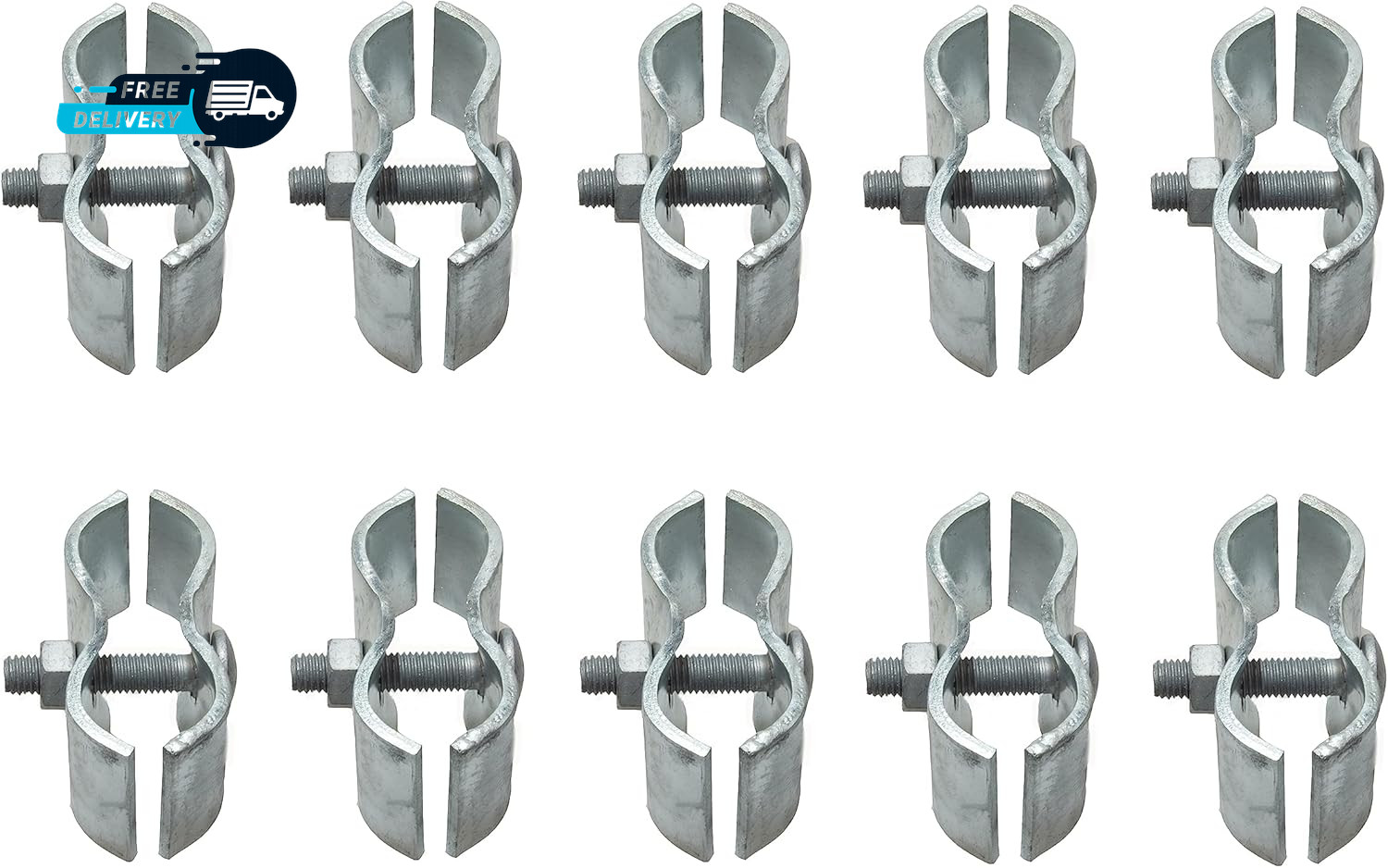 10 Set Chain Link Fence Panel Clamps 1-3/8" Dog Kennel Panel Clamp for round
