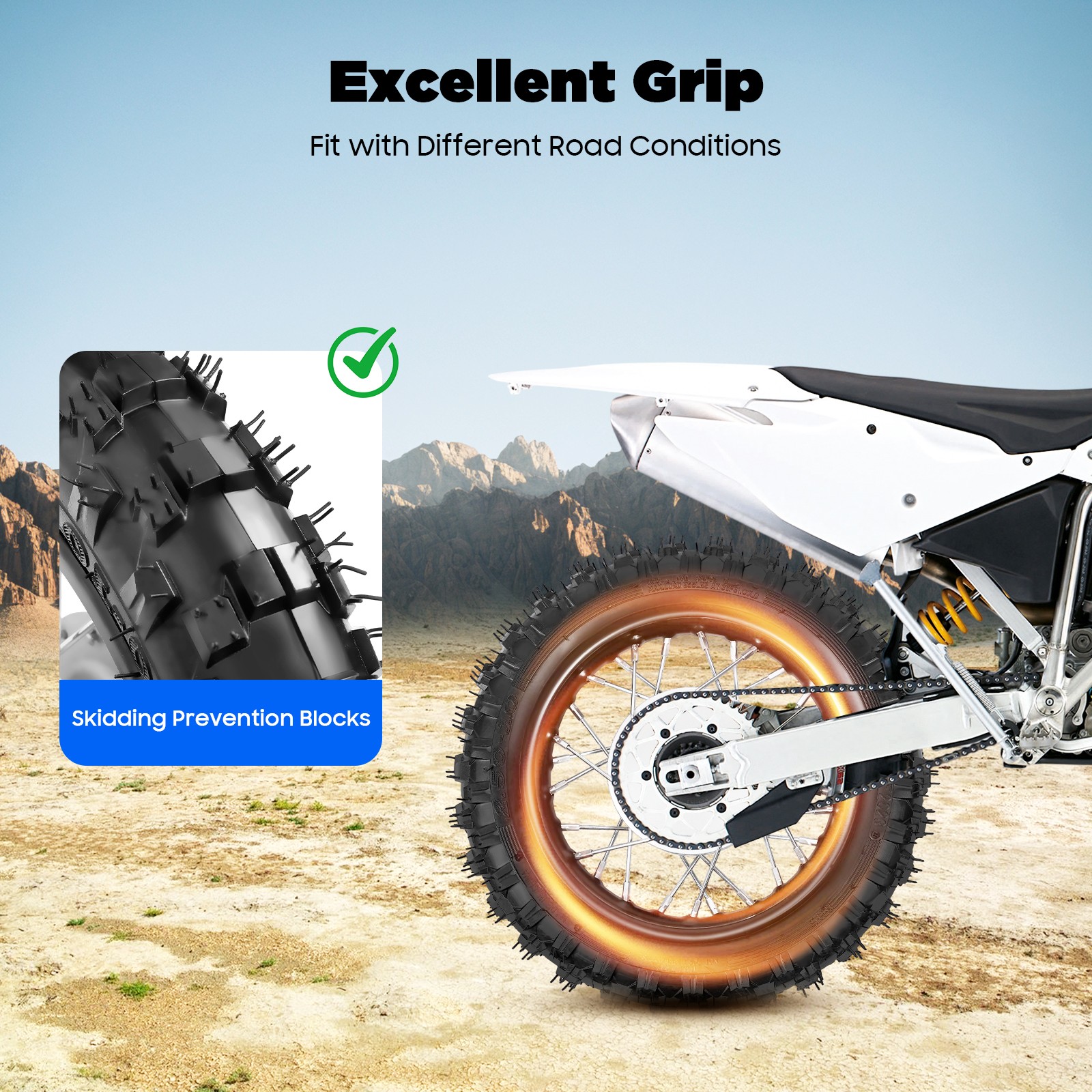 For Honda CRF50 XR50 BBR KLX 2.50-10 Front Rear Tire Rim Wheel Dirt Bike