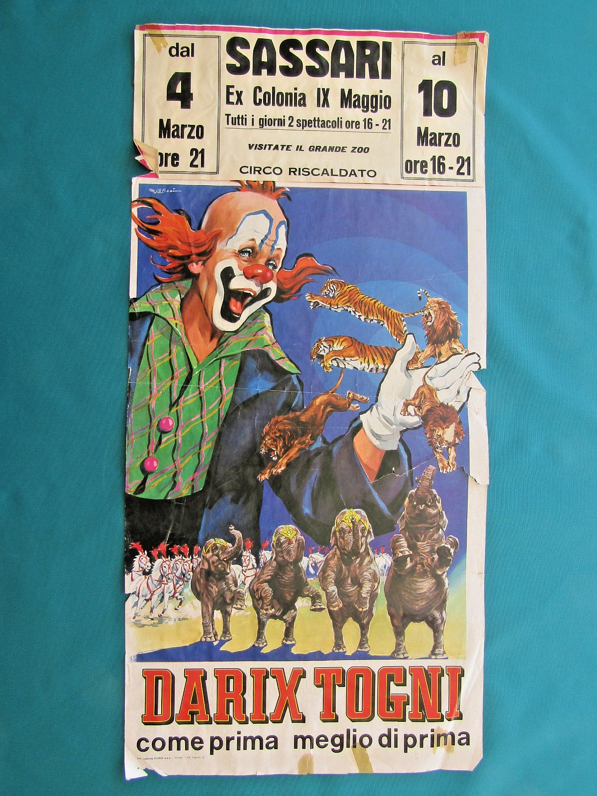 Italian Circus Advertising Poster scarce original