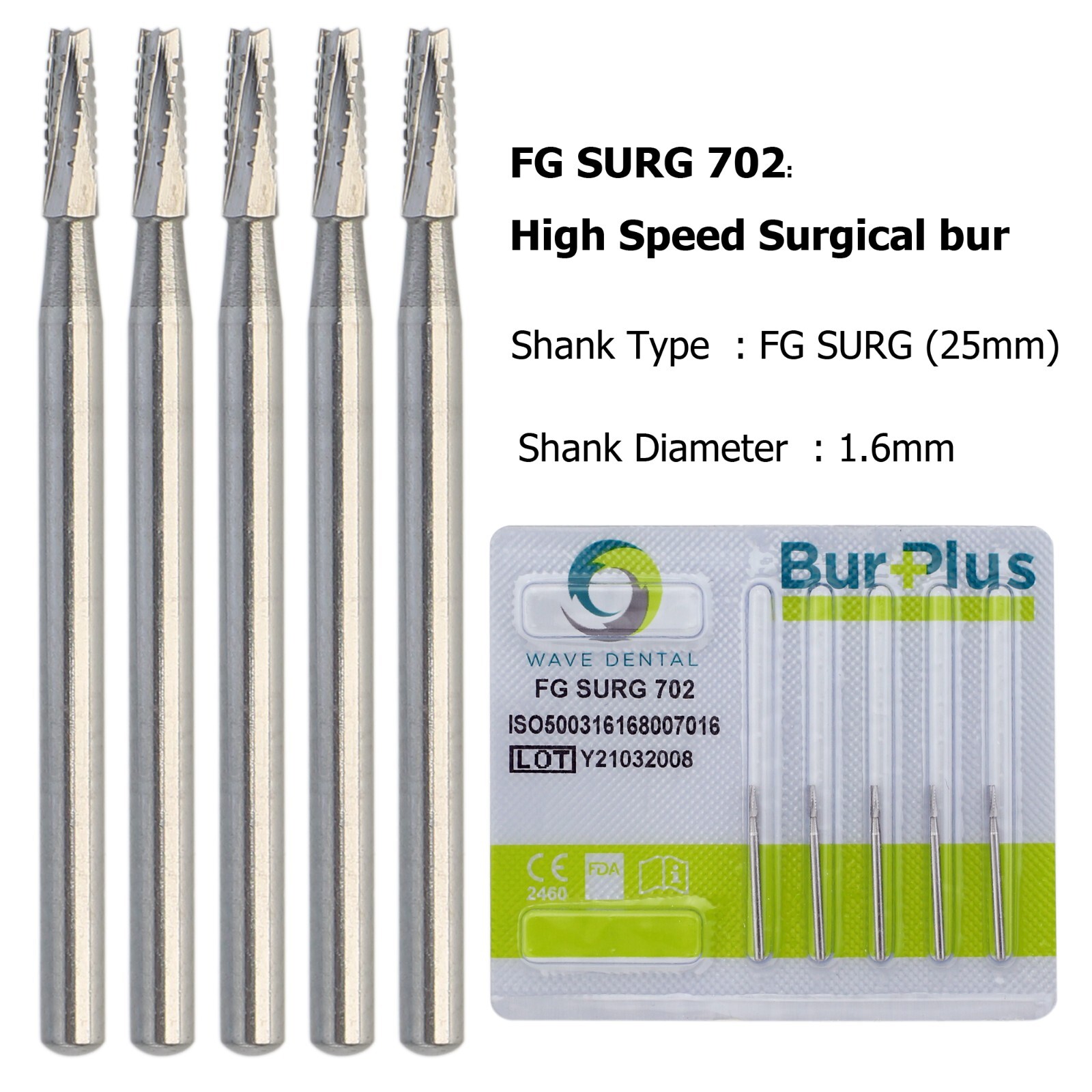 Wave Dental Surgical Bur Long 557L 702L 701 558 556 Carbide Burr 25mm High Speed
