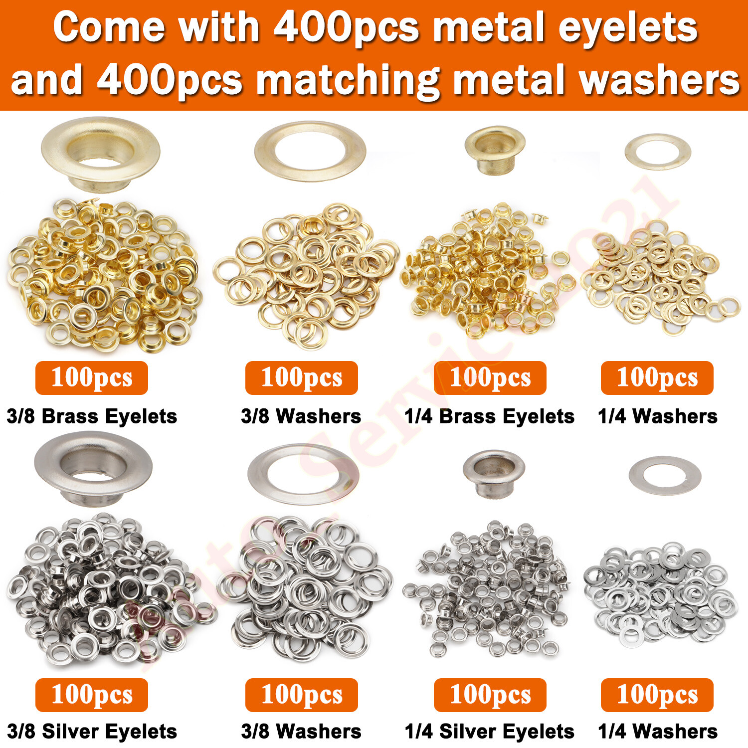 Grommet Tool Kit with Bag, 3/8 and 1/4 Tarp Grommet Kit with 200Pcs 10mm Grommet