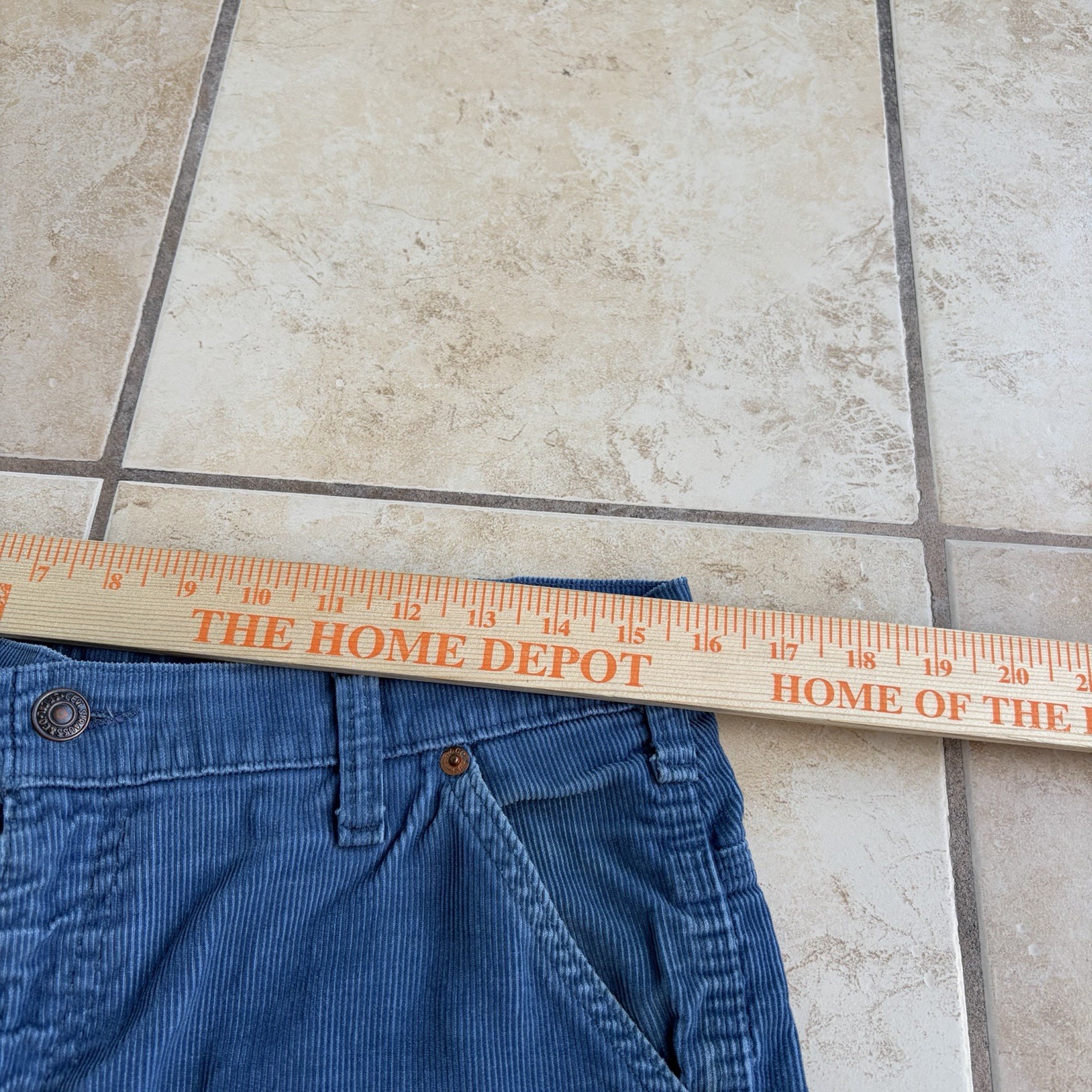 Vtg Levi’s Pants Mens 32x30 Blue Corduroy Bell Flare Buckle Back 70s Talon Zip