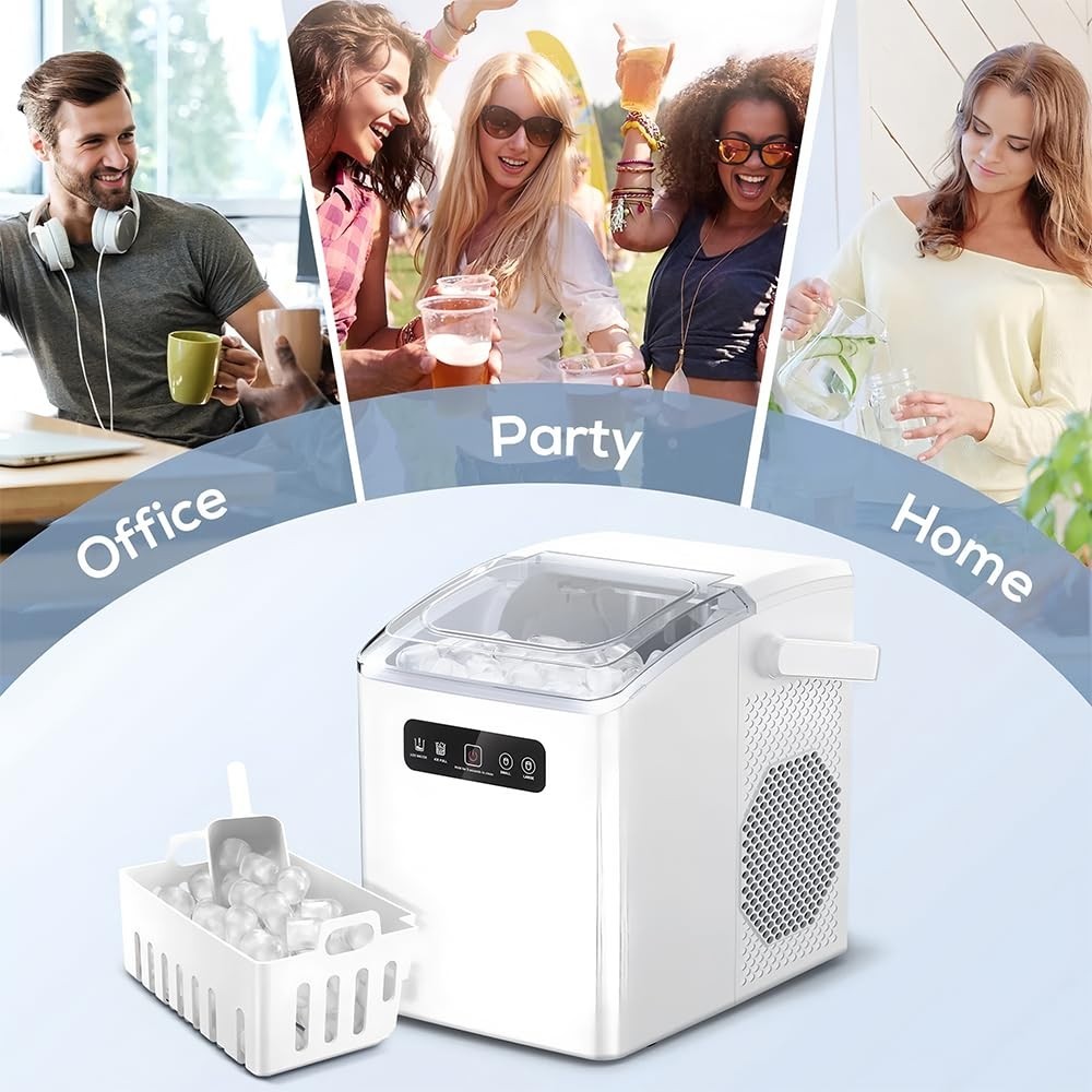 Portable Compact Ice Maker for Home - Mini Freezer with Fast Ice Production