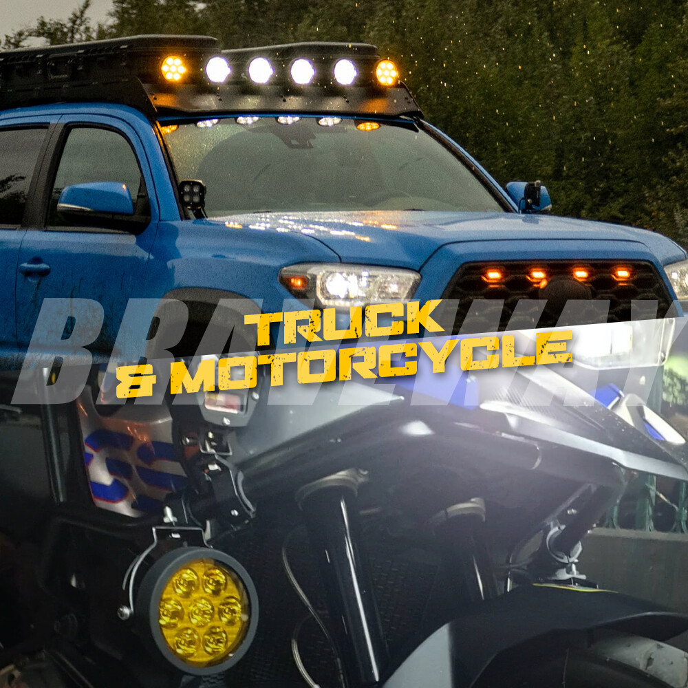 Pair Yellow White Motorcycle LED Spot Light Auxiliary Headlight Fog Driving Lamp