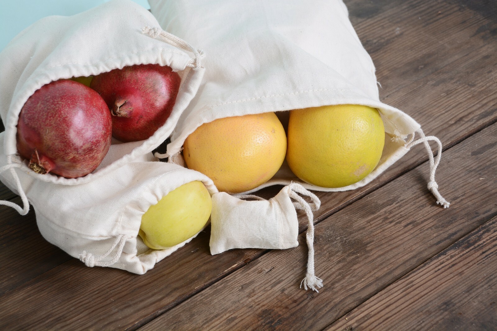 8"x10" Cotton Single Drawstring Muslin Bags (Natural Color)