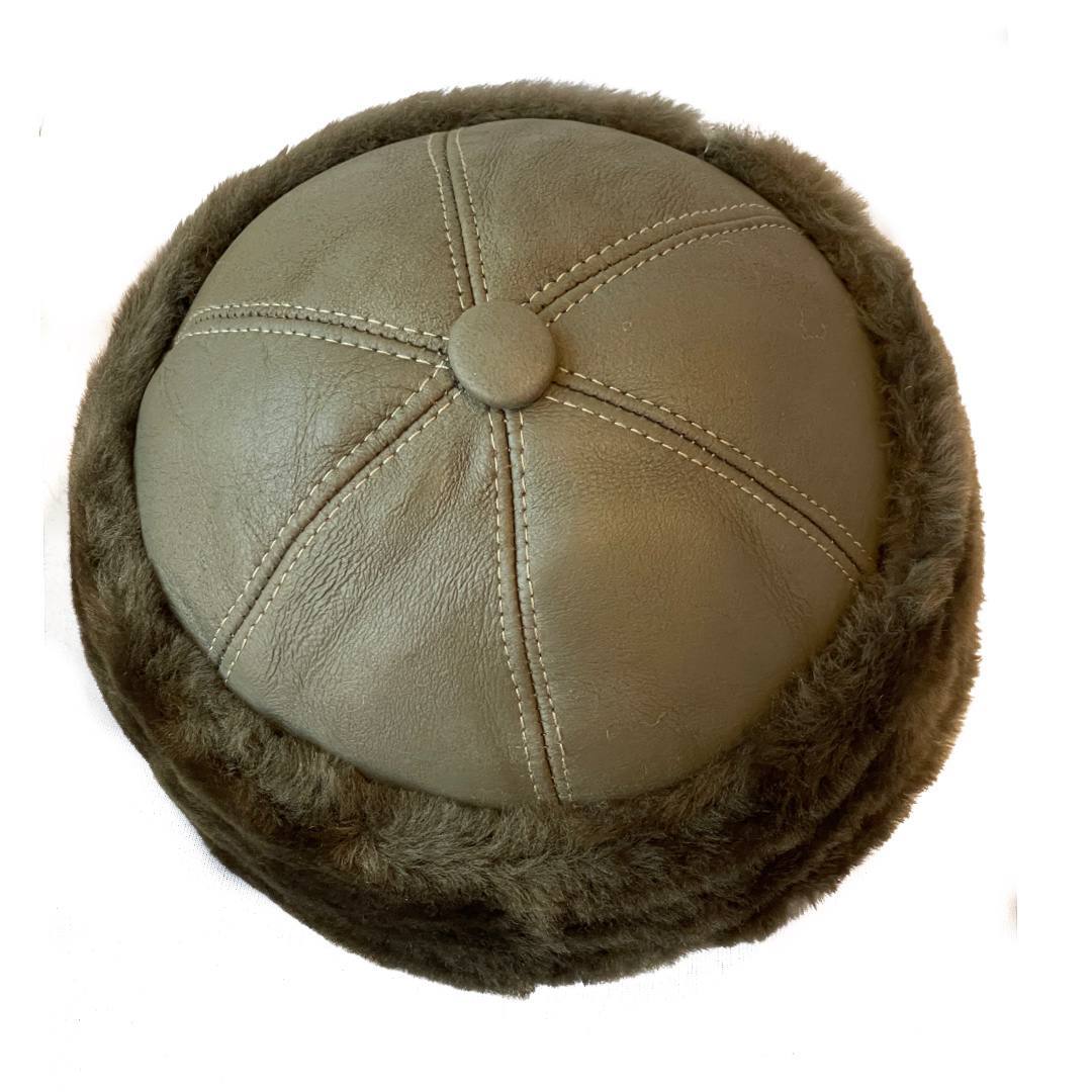 Real Shearling Sheepskin Winter Hat | Fur Beanie Leather Skull Hat