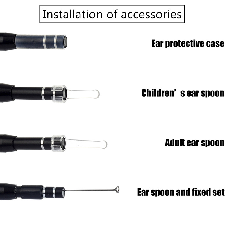 LED Ear Endoscope HD Otoscope Ear Wax Cleaning Camera Tool Cleaner Removal Kit