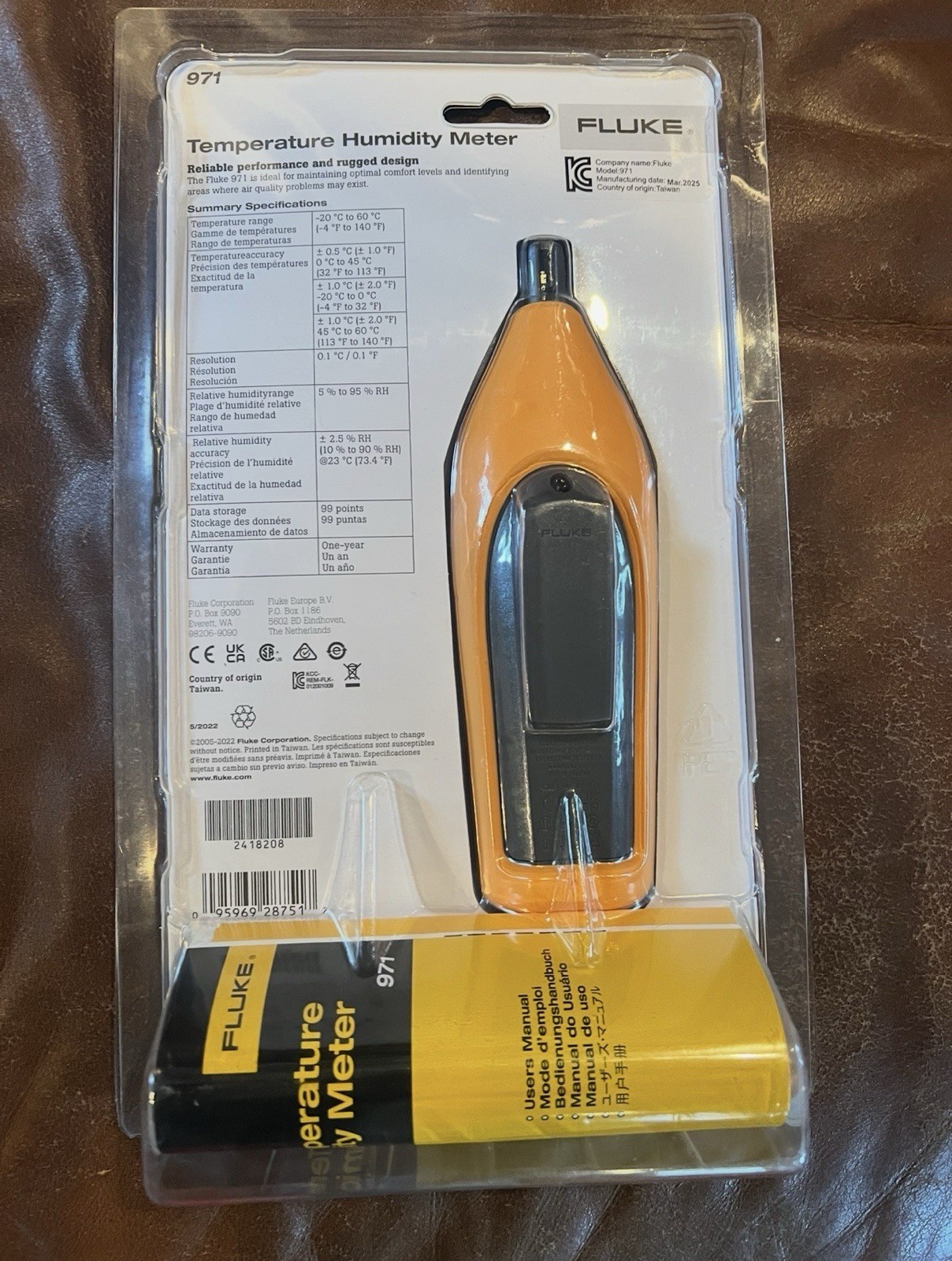 Fluke 971 Temperature Humidity Meter