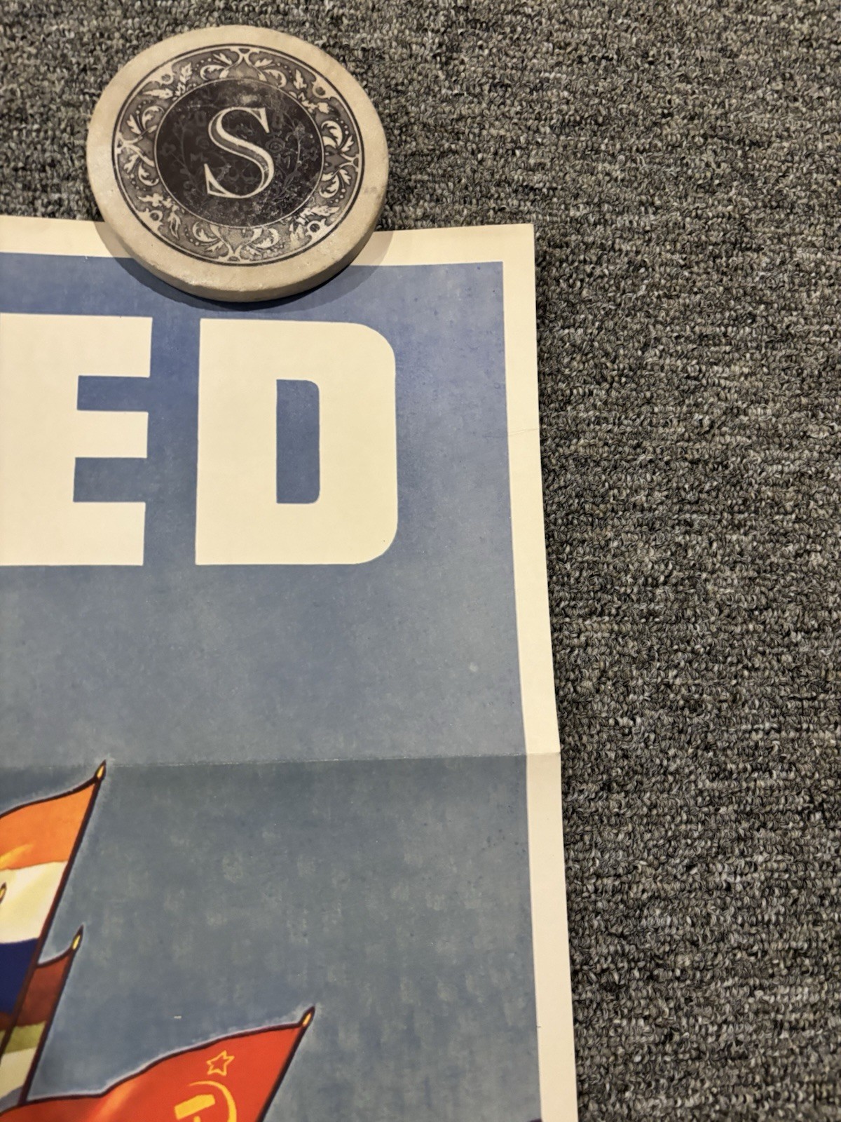 Original WWII Poster United The United Nations Fight For Freedom 20x28”