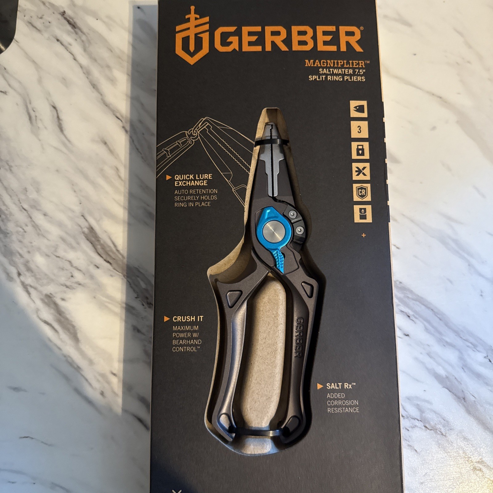 Gerber Magniplier 7.5” Saltwater Needlenose Pliers Bearhand Control Salt Rx NEW