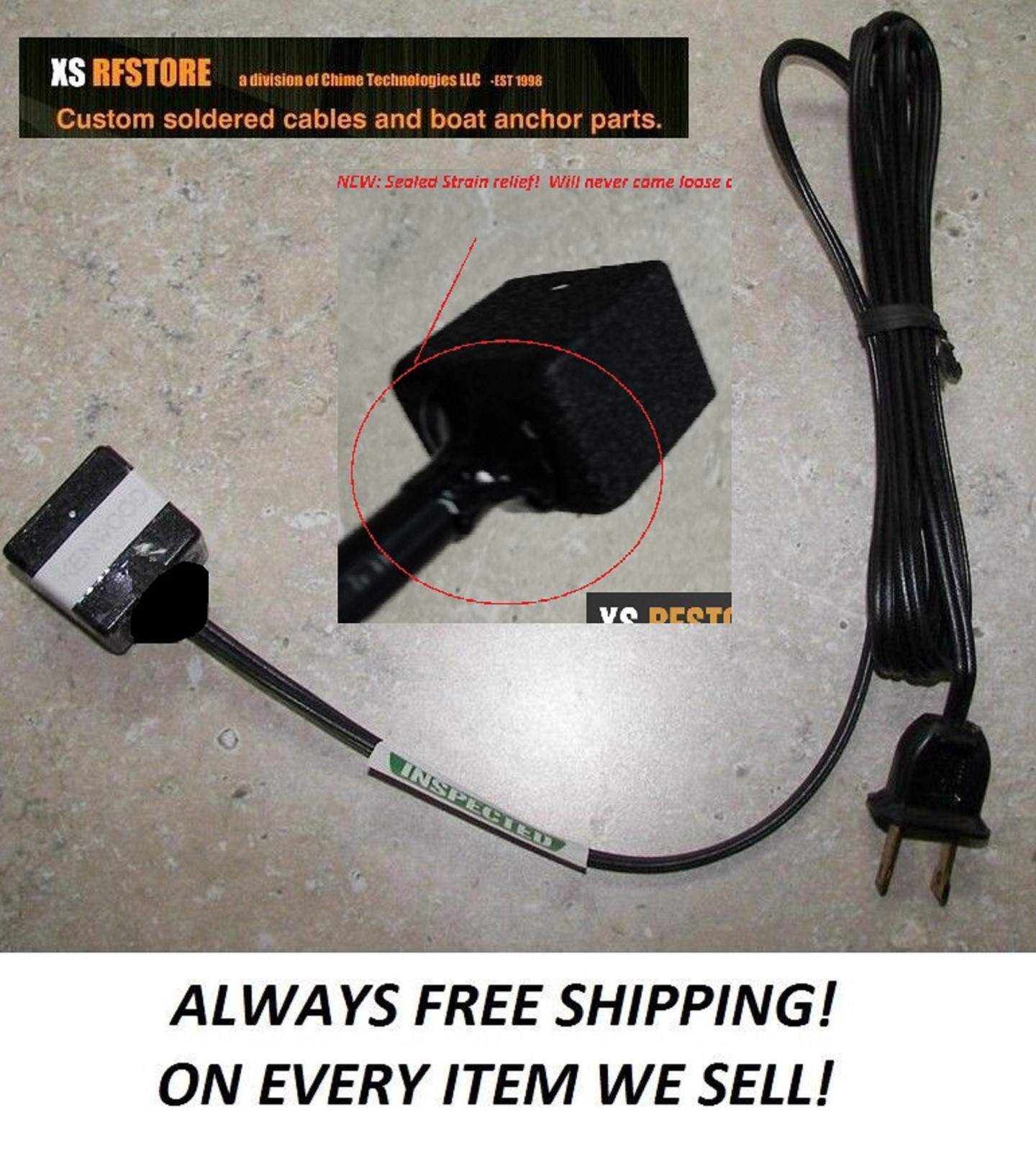 Kenwood ts-520,520s,820,820s CLASSIC Power Cord Assembly *FREE USASHIPPING* NEW