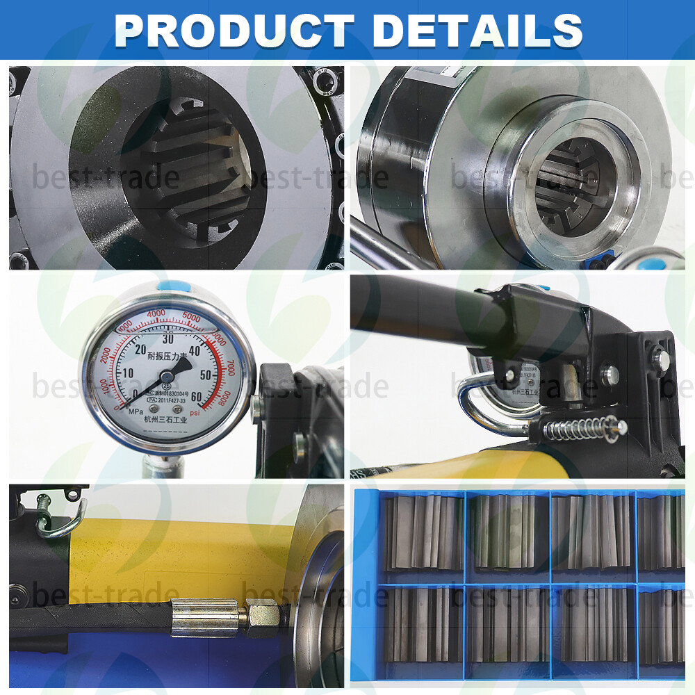 Portable 5600KN Hydraulic Hose Crimper Pipe Crimping Machine With 8 Sets Dies