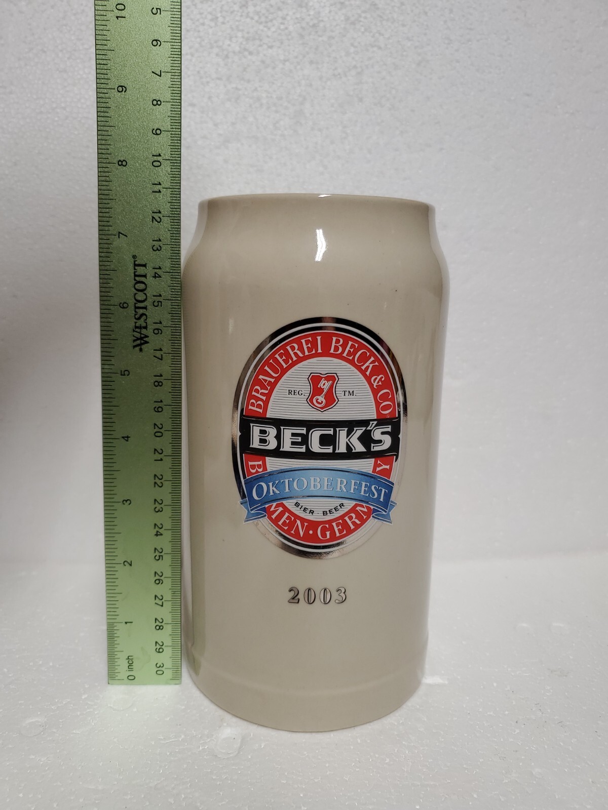 BECK'S OKTOBERFEST Octoberfest Beer Stein Mug 1L Germany 2003 EXCELLENT