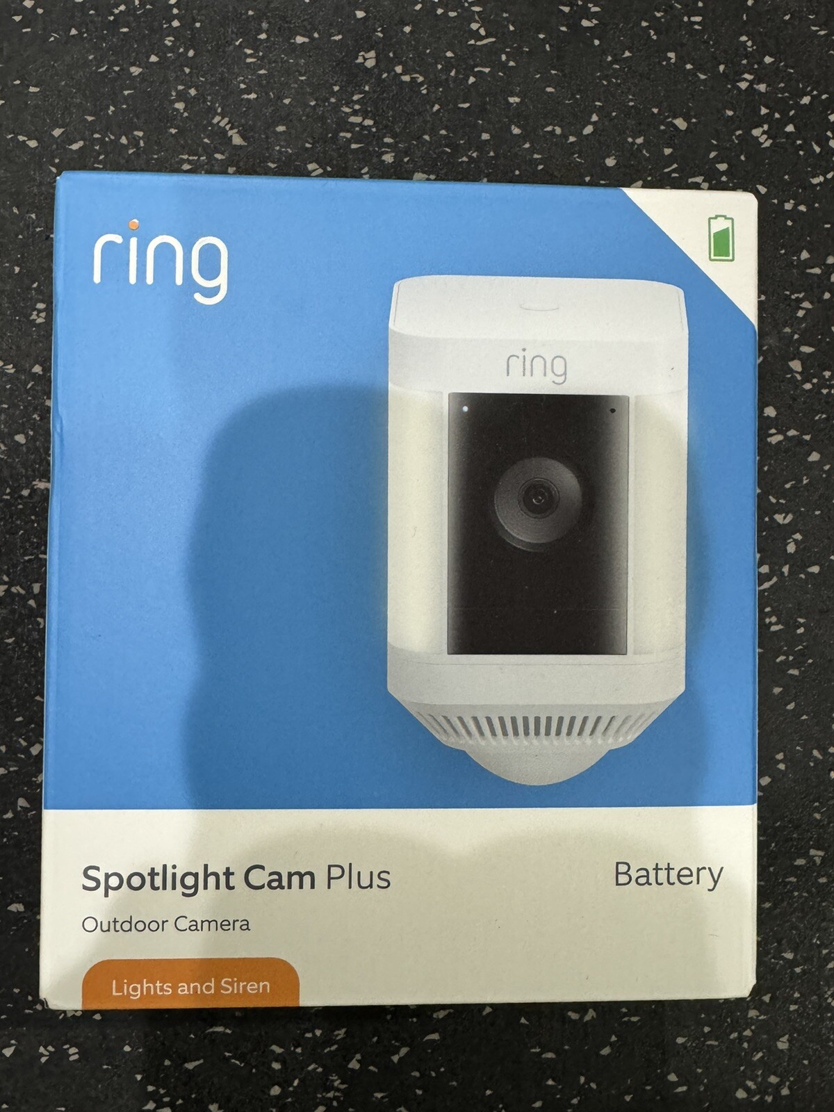 Ring Spotlight Cam Plus Battery Powered Outdoor Camera Lights and Siren White