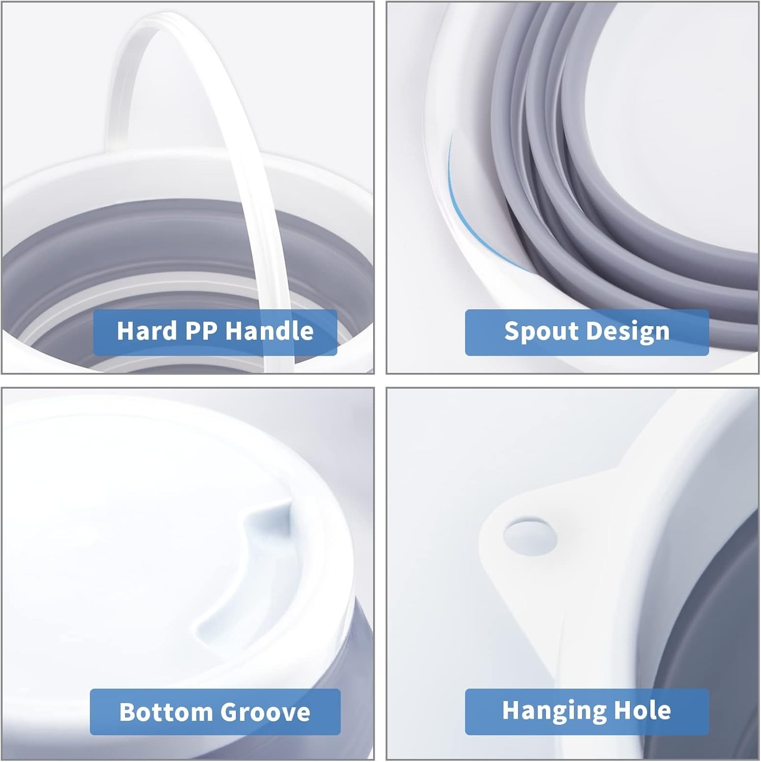 Cubo plegable de 10l y 2,6 galones para limpieza, cubo para fregona, plegable