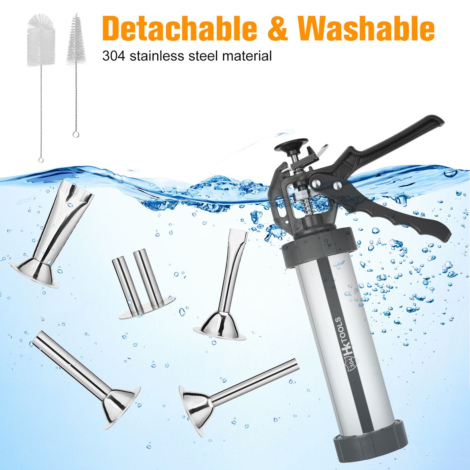 2 Pound Jerky Gun Kits Jerky Maker Gun Stainless Steel Sausage Stuffer