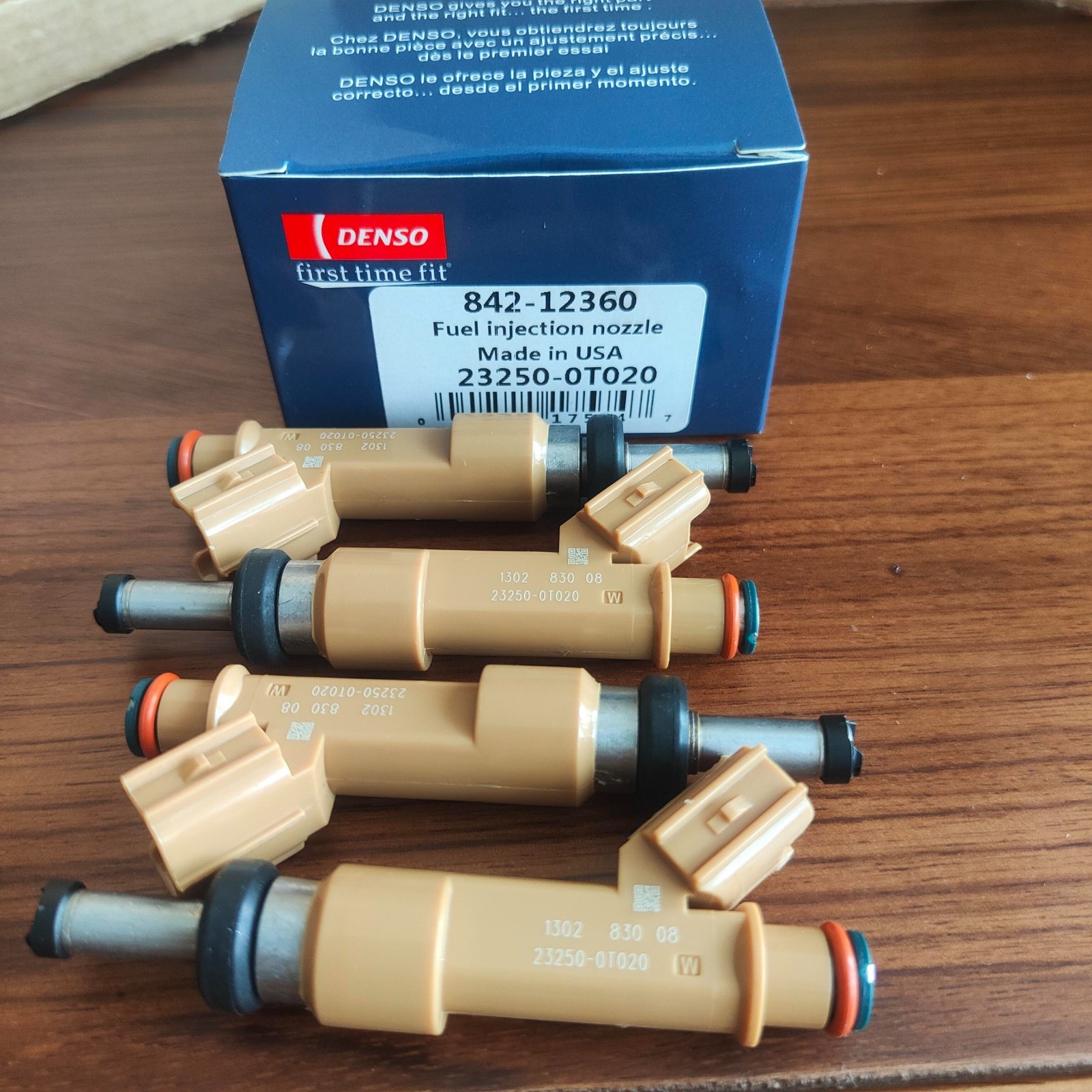 23250-0T020 4pcs Boxed DENSO Fuel Injectors for 2009-15 Corolla Matrix 1.8L NEW