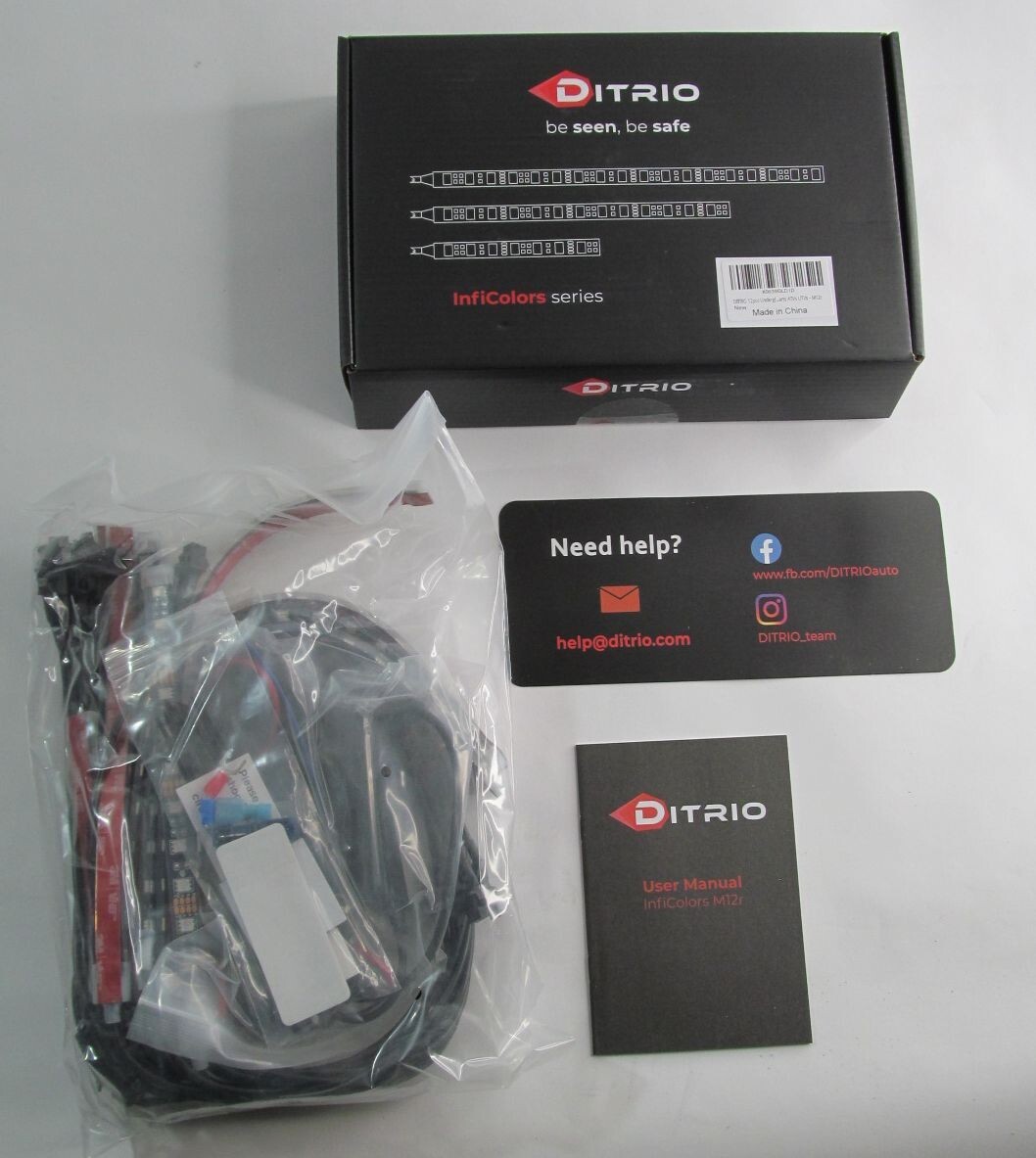 DITRIO M12R UNDERGLOW MULTICOLOR 12pc LED STRIP LIGHT KIT FOR MOTORCYCLE/ATV/UTV