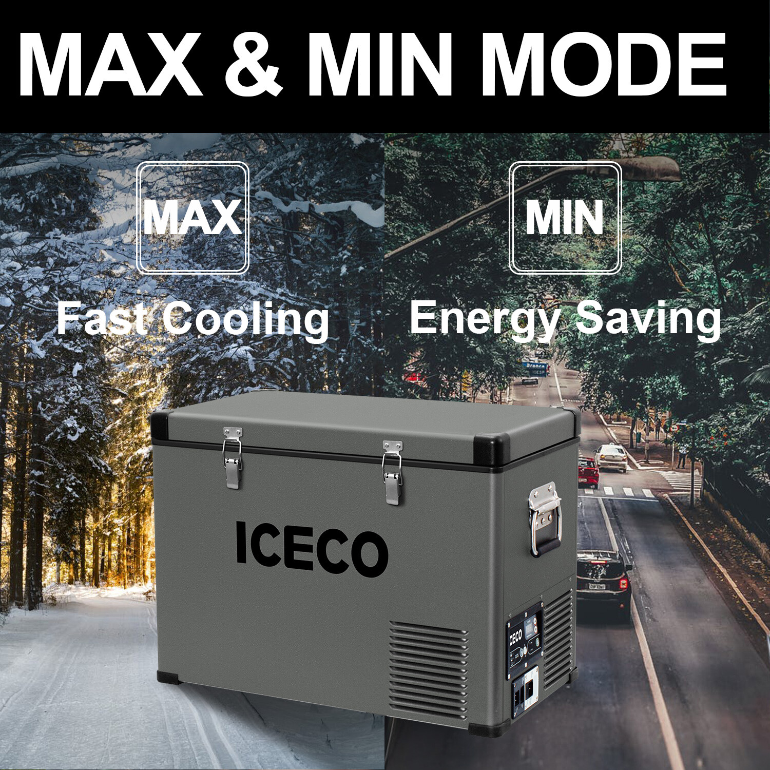 ICECO VL45 47QT Portable Freezer Fridge 12V Cooler Car Camping Truck With Cover