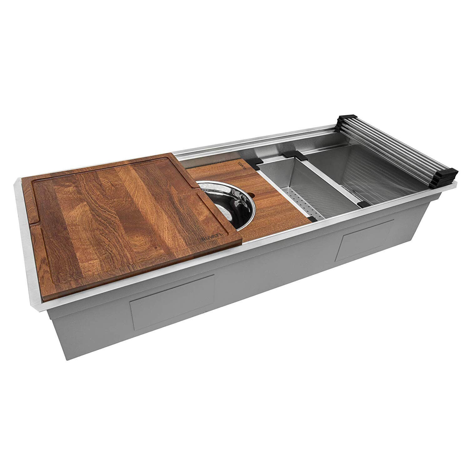 Ruvati 45" Workstation Two-Tiered Undermount 16 Gauge Kitchen Sink-RVH8333