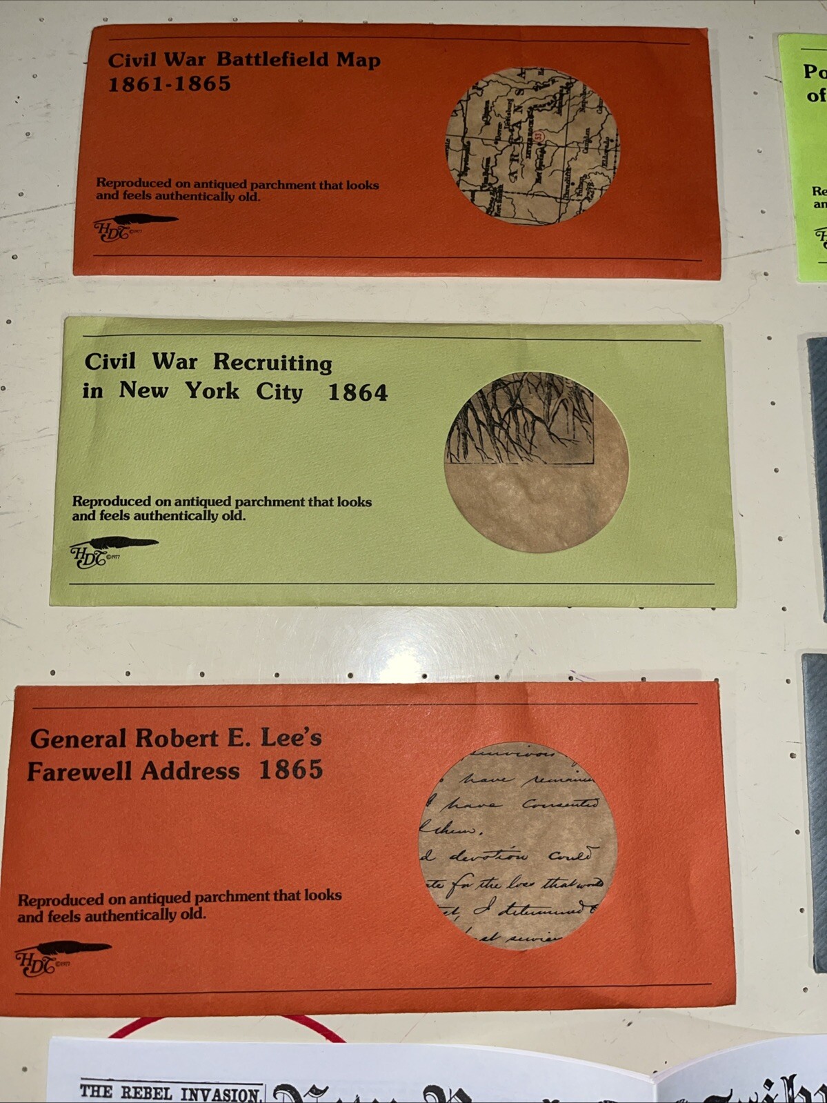 Civil War Battle of Gettysburg Reproduction Authentic Documents & Maps lot Of 8