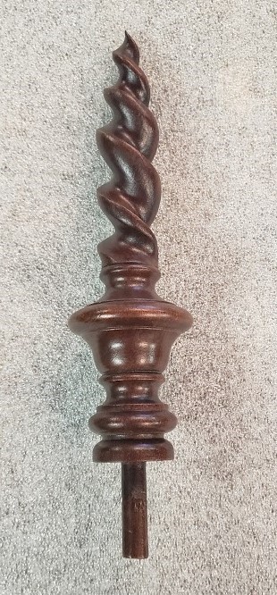 Solid Cherry Flame Finial - Hand Carved