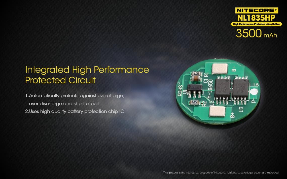 NITECORE NL1835HP 3500mAh Li-ion rechargeable battery from Auth Dealer Genuine