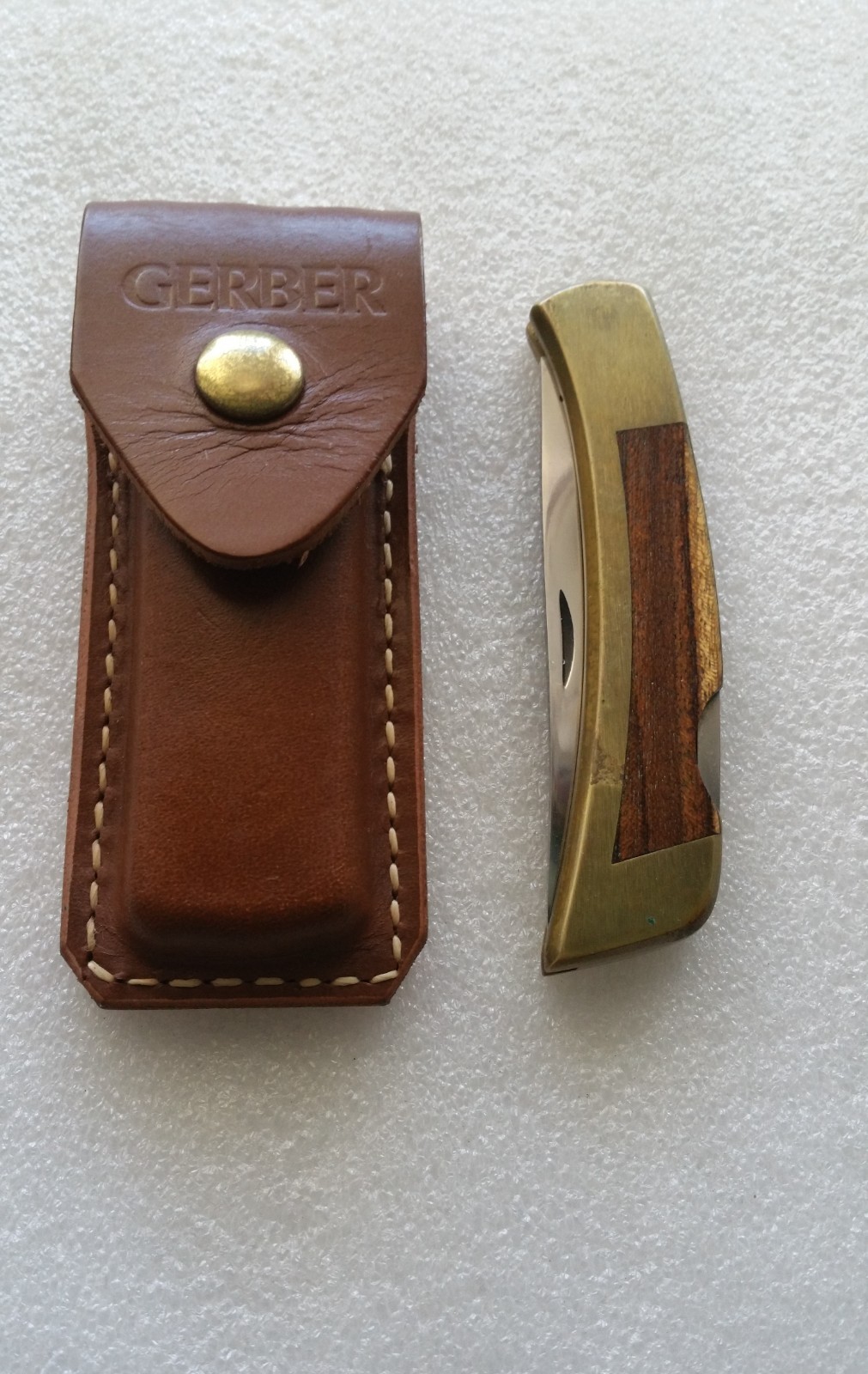 Gerber Sportsman II 2 Pocket Knife Folding Lockback Hunter Vintage + Sheath 80's