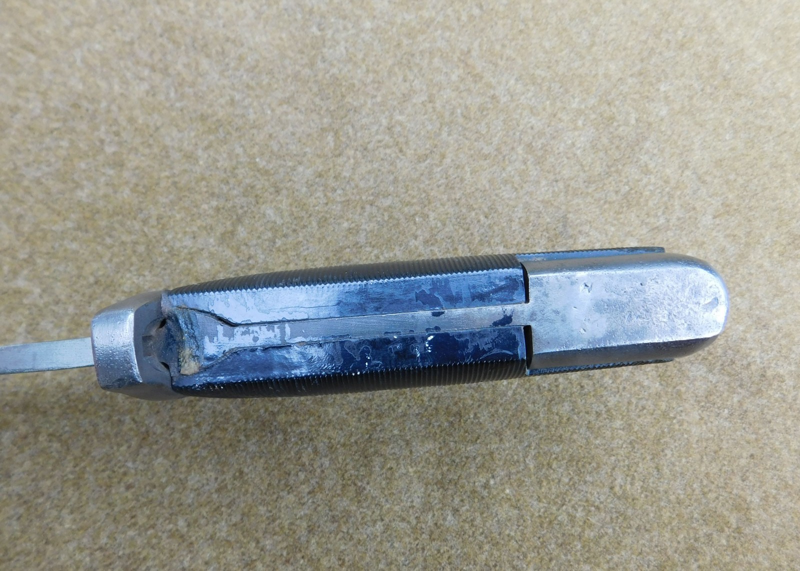 ORIGINAL WWII U.S. M-1 GARAND BAYONET CONVERTED TO FIGHTING KNIFE DATED 1943