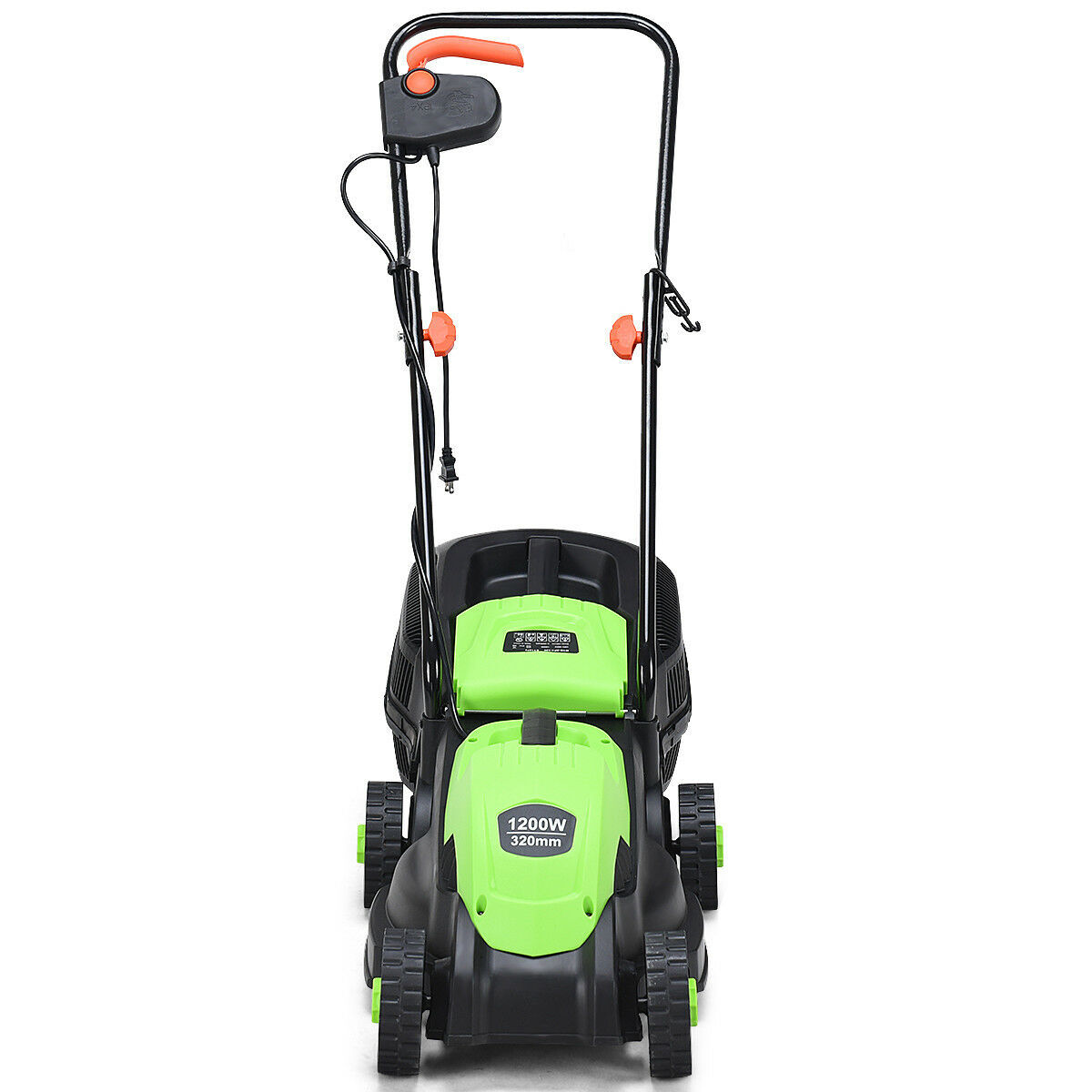 Costway 12 Amp 14-Inch Electric Push Lawn Corded Mower With Grass Bag Green